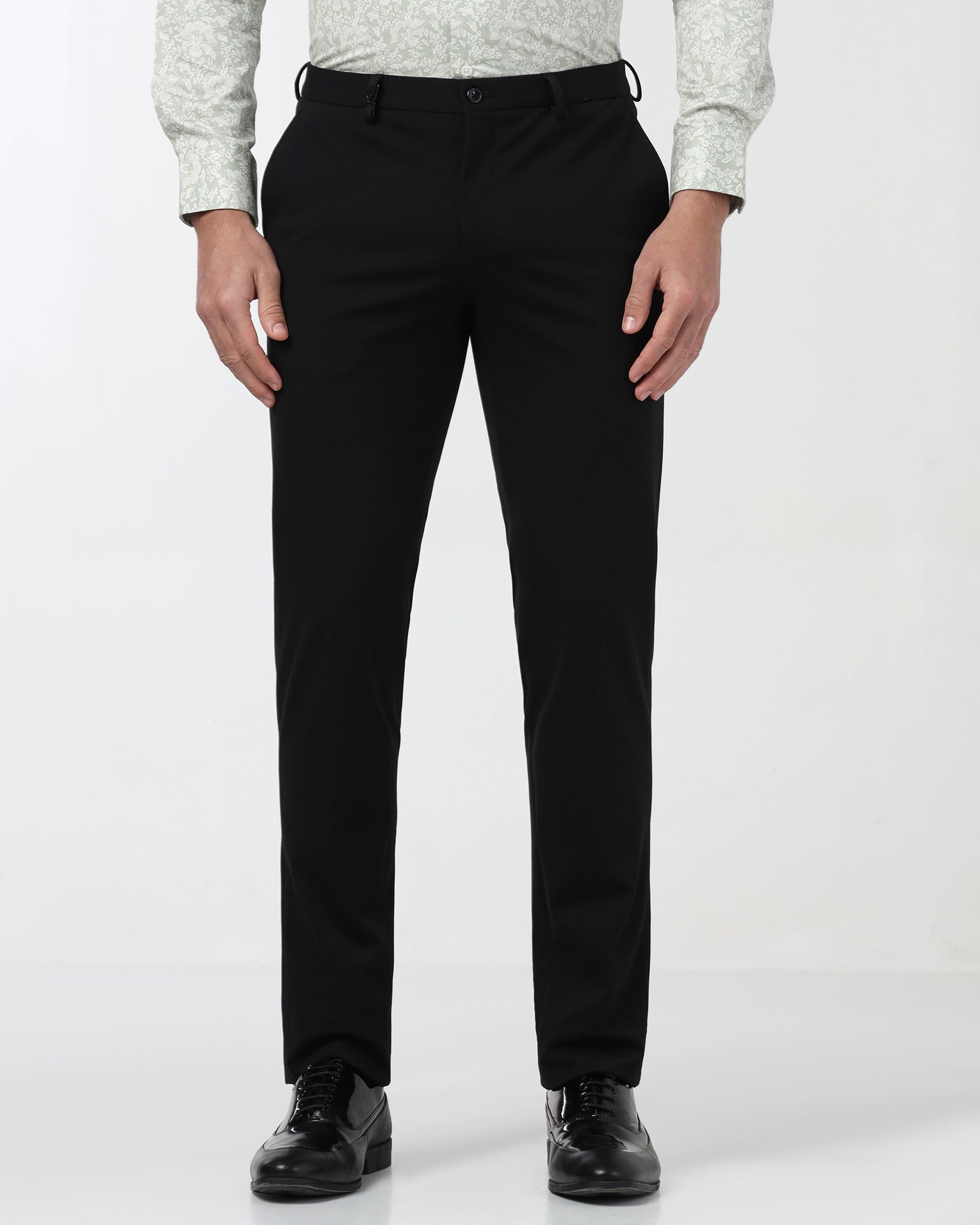 Black Solid Trouser - Oak