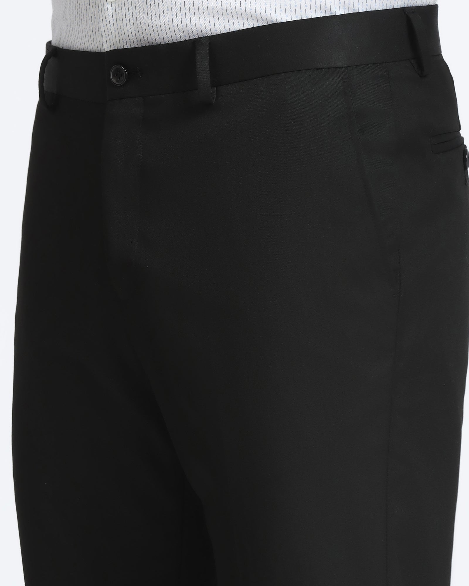 Black Solid Trouser - Roku