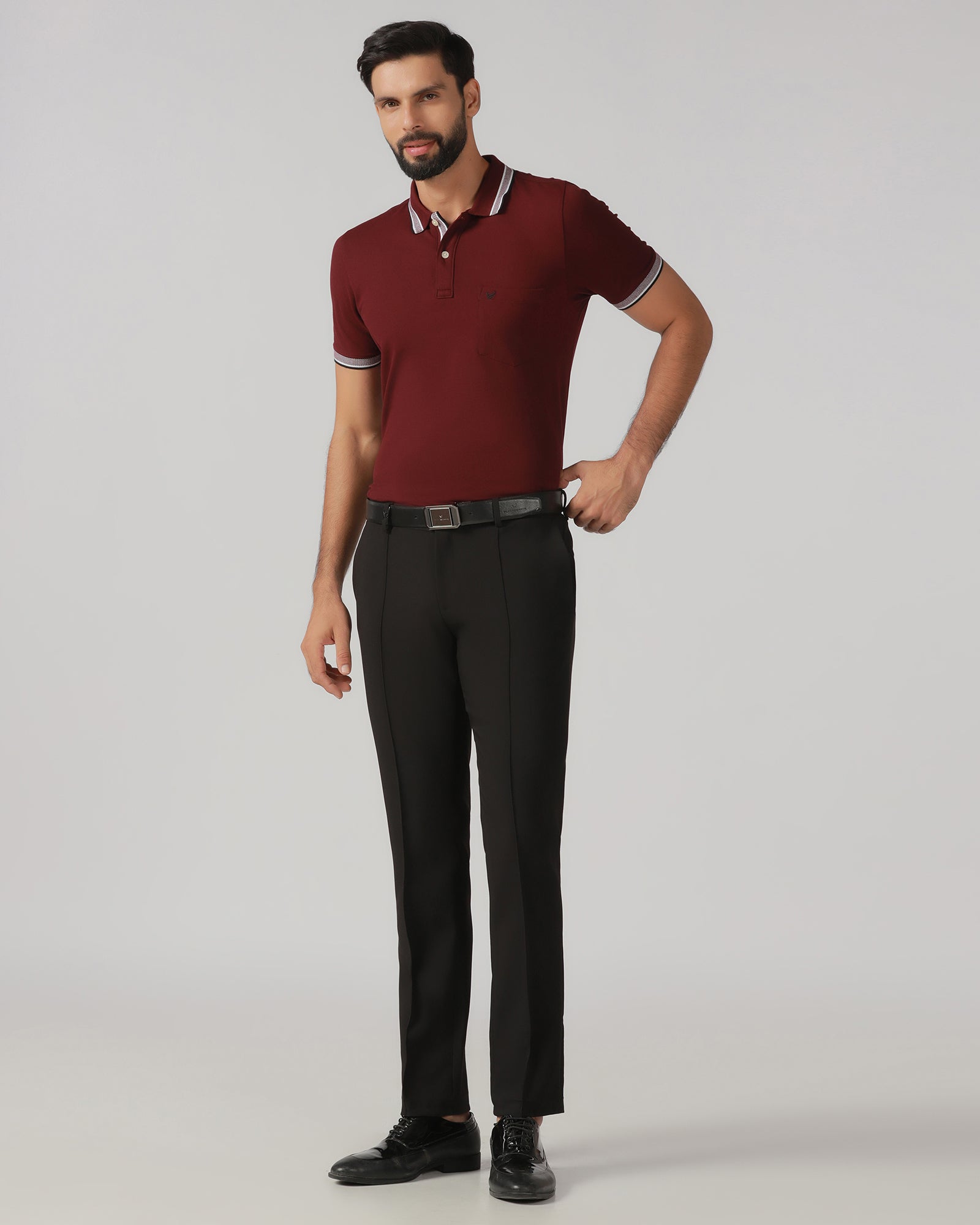 Black Solid Trouser - Toniq