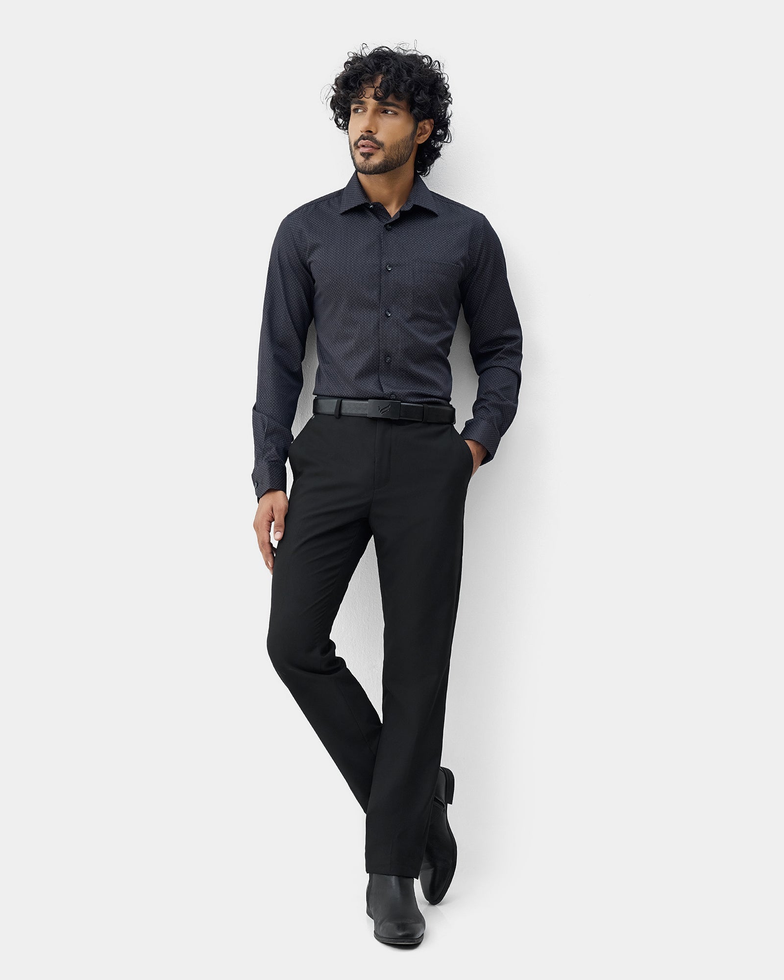 Black Solid Trouser - Tudor