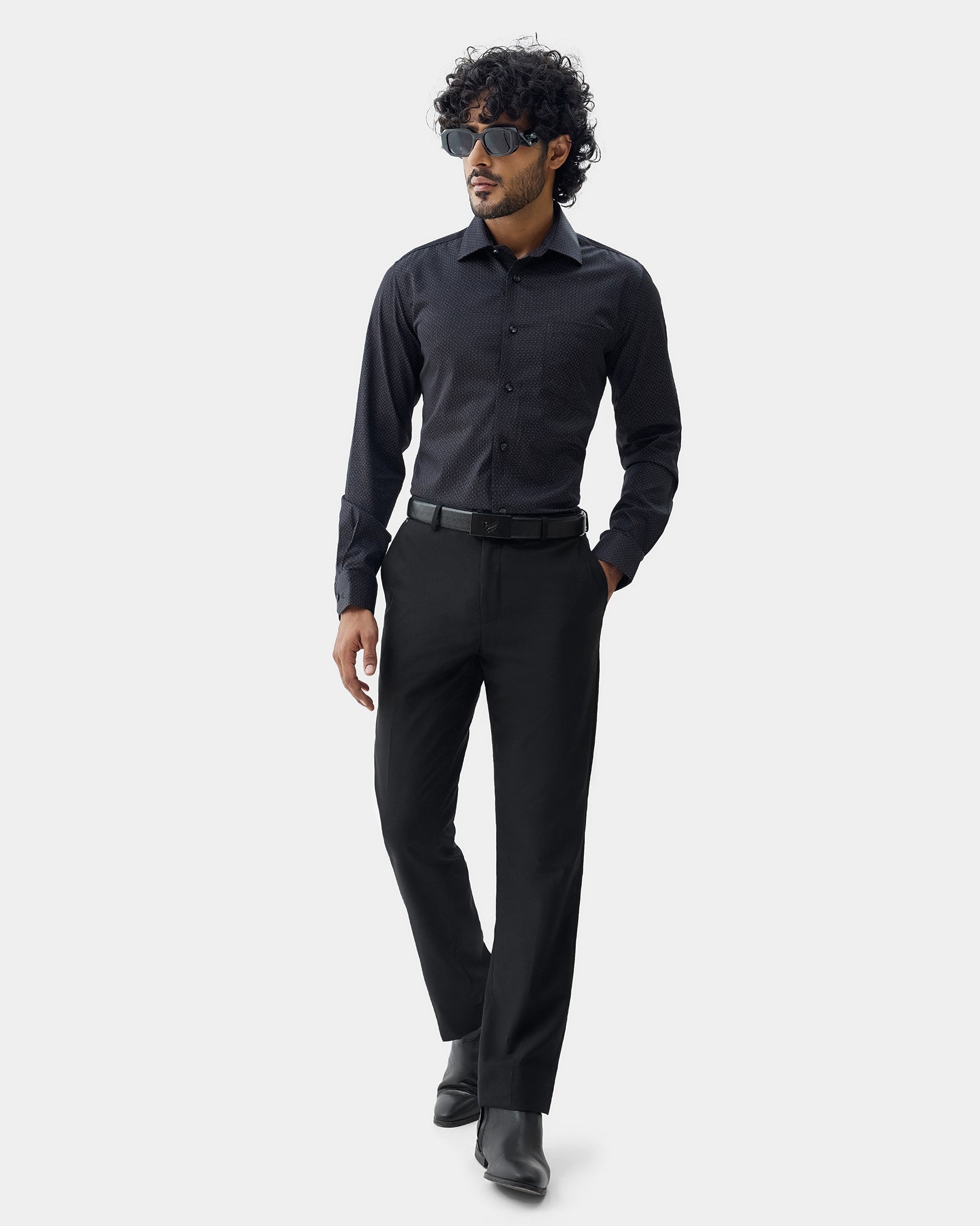 Black Solid Trouser - Tudor