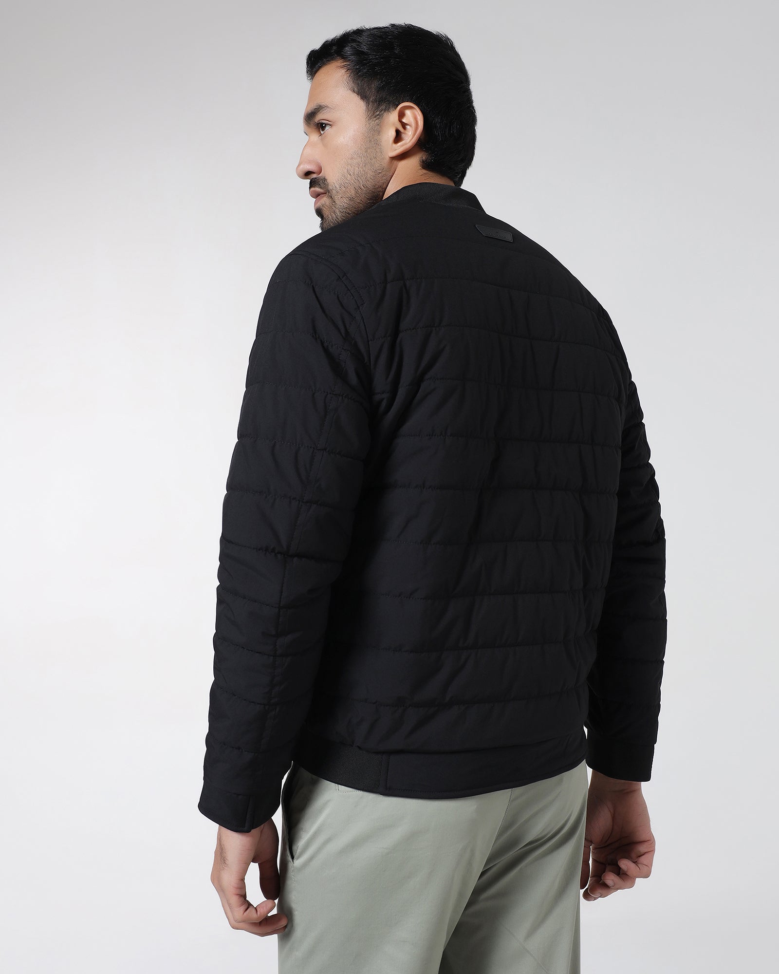 Black Reversible Solid Zipper Jacket - Fietro