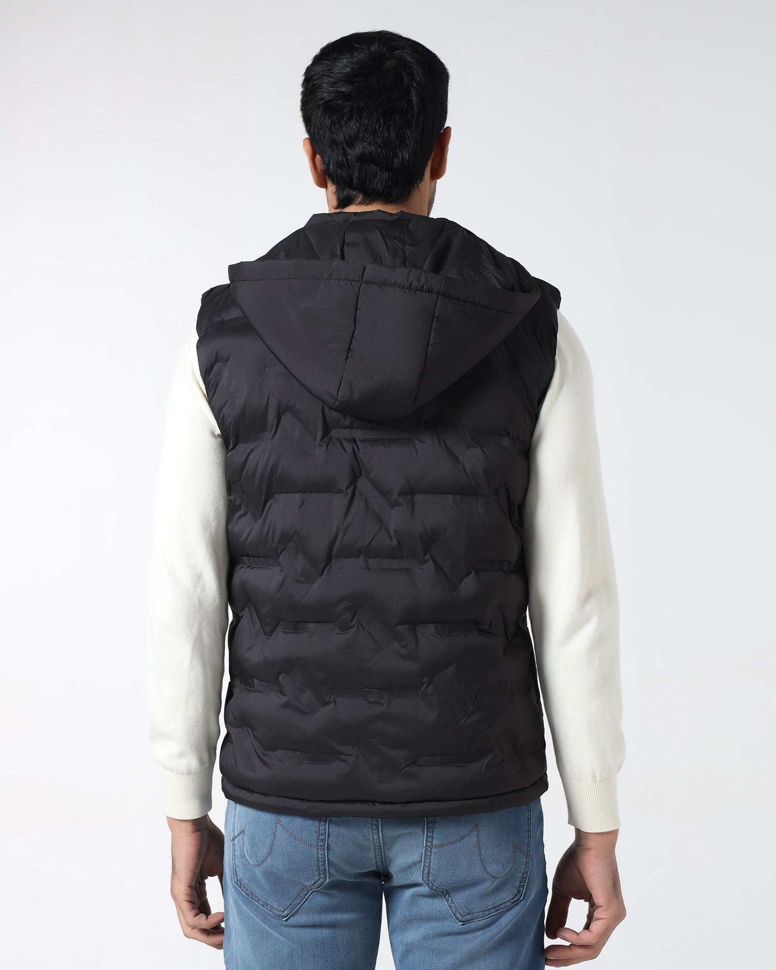 Black Solid Zipper Jacket - Nebraska