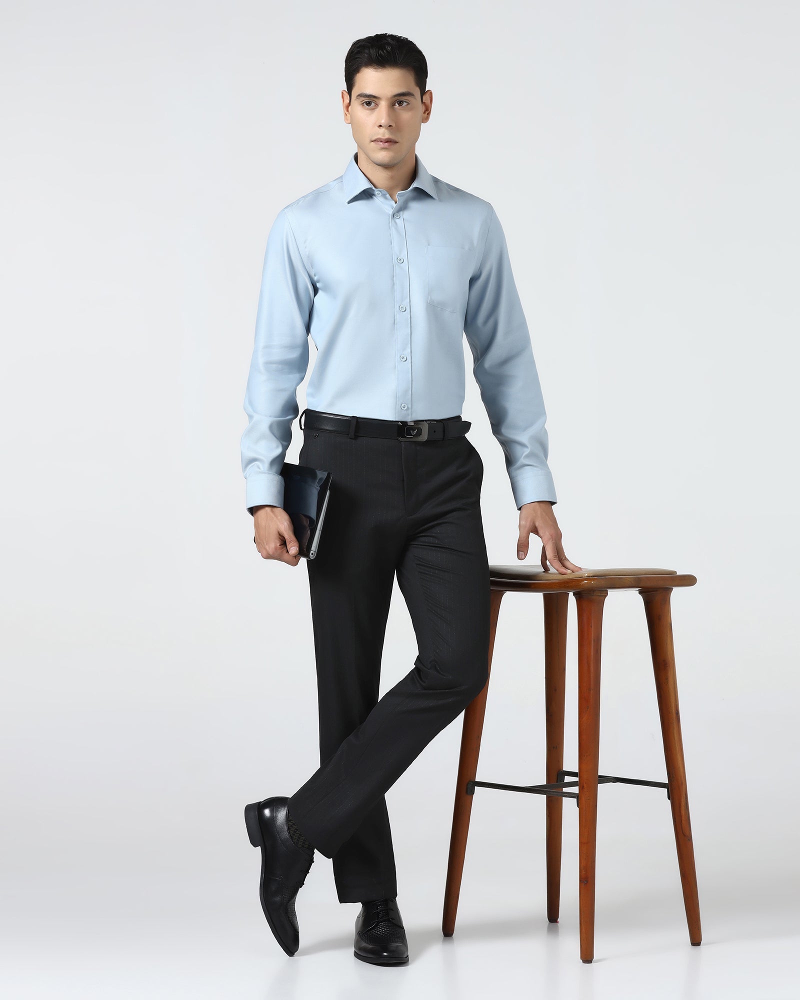 Black Stripe Trouser - Black-271