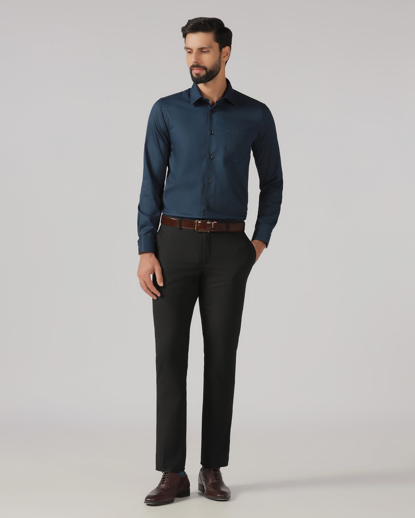 Black Stripe Trouser - Merlot