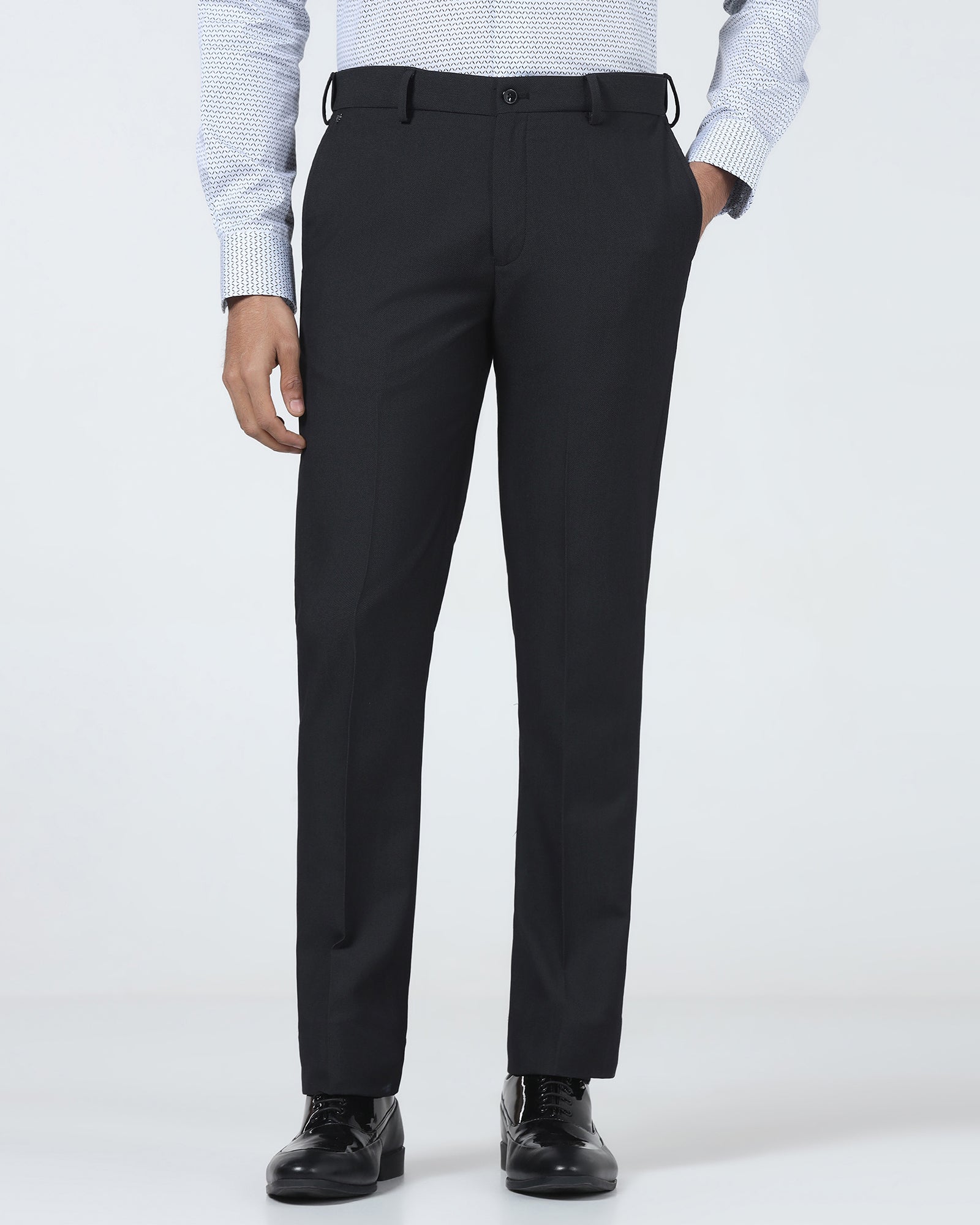 Black Technowaist Textured Trouser - Alex