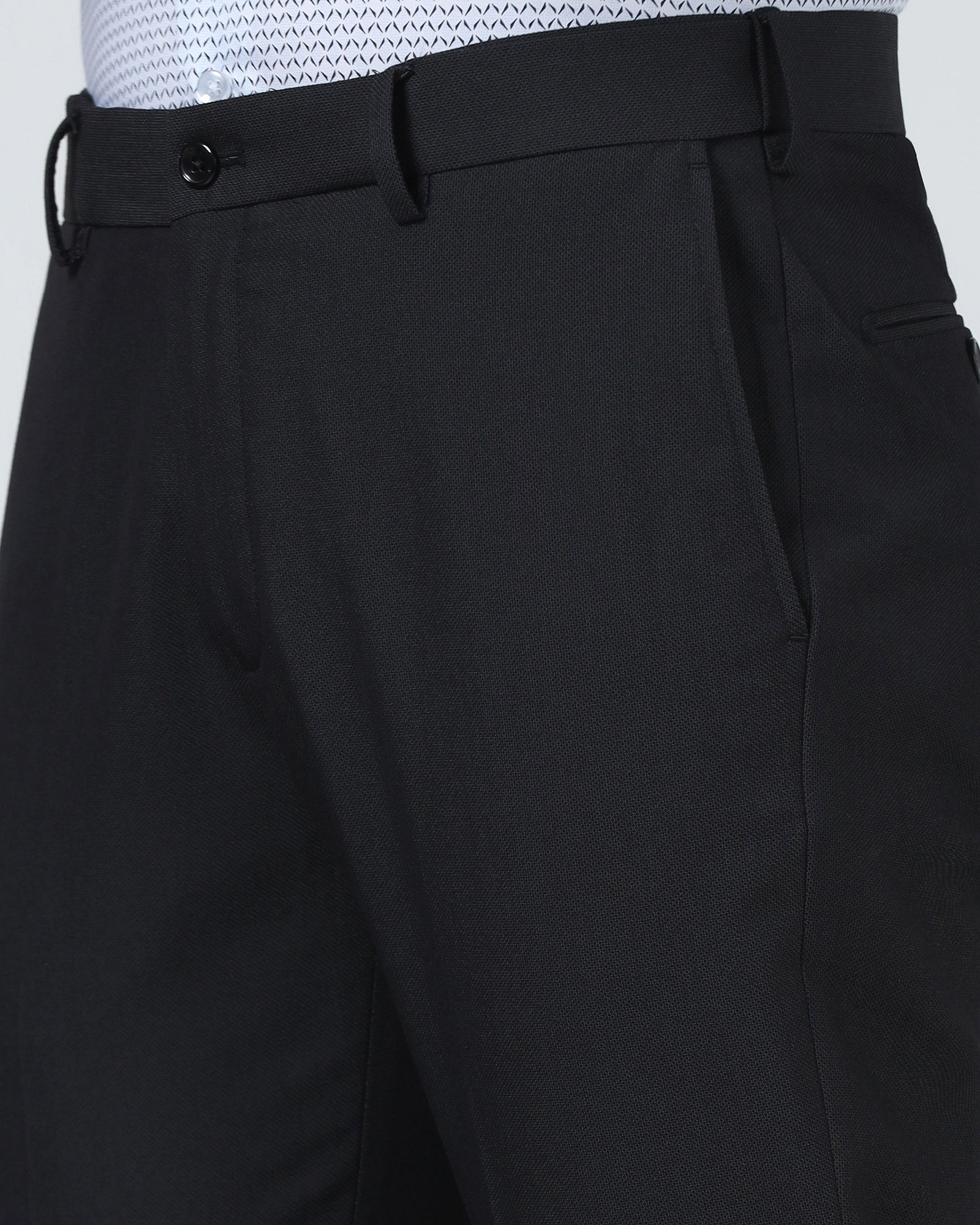 Black Technowaist Textured Trouser - Alex