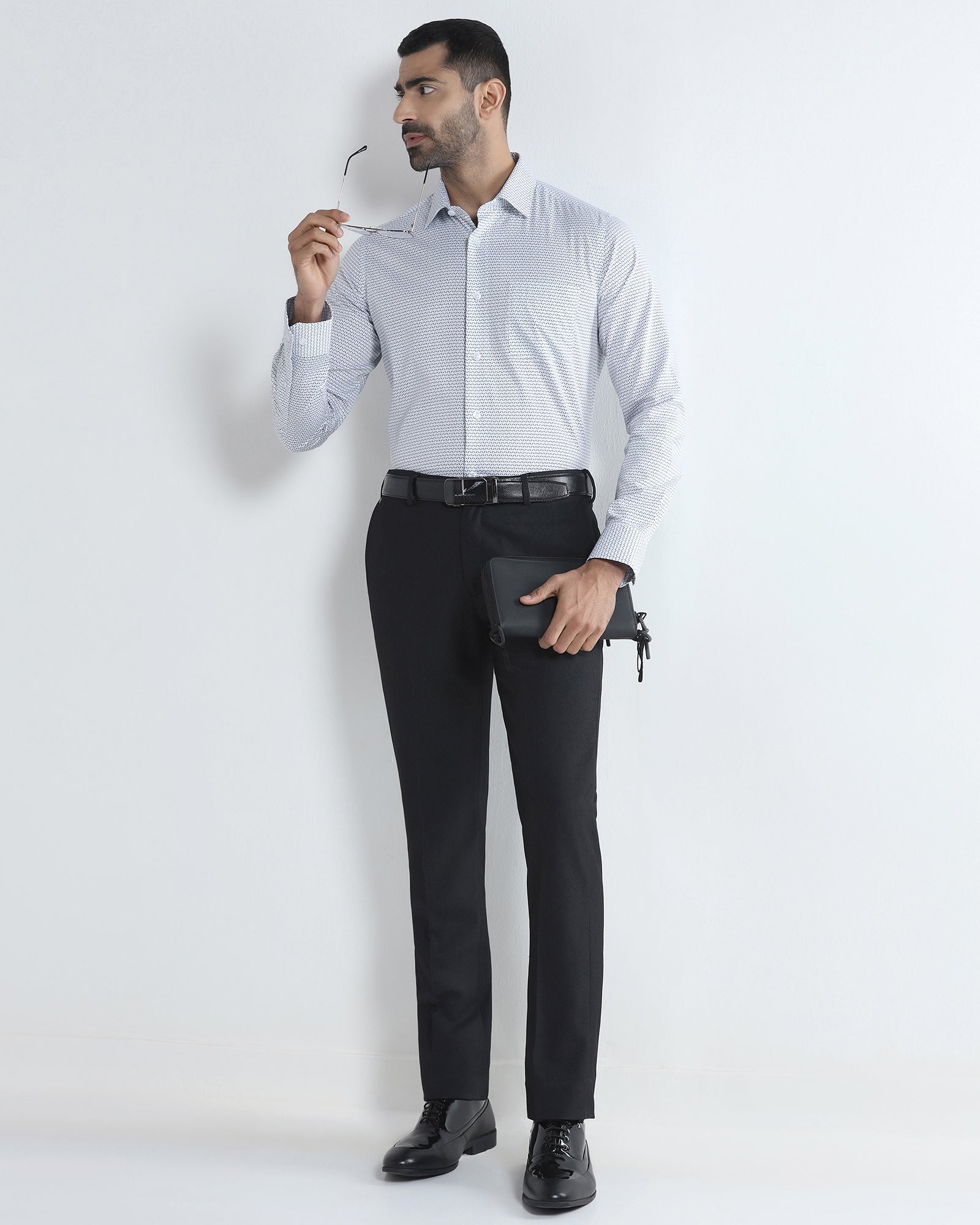 Black Technowaist Textured Trouser - Alex