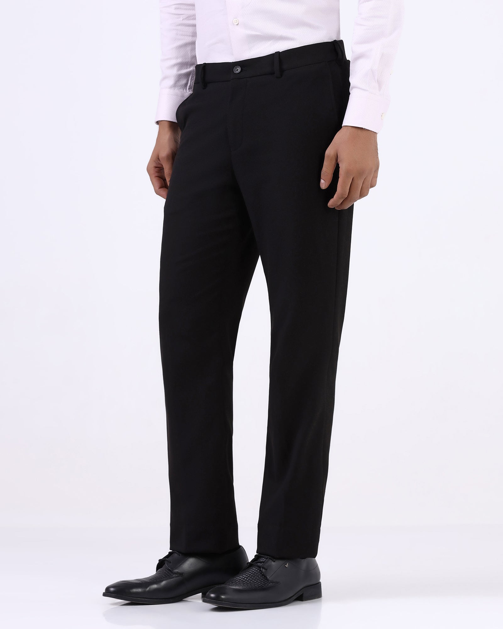 Black Techno Waist Textured Trouser - Billy