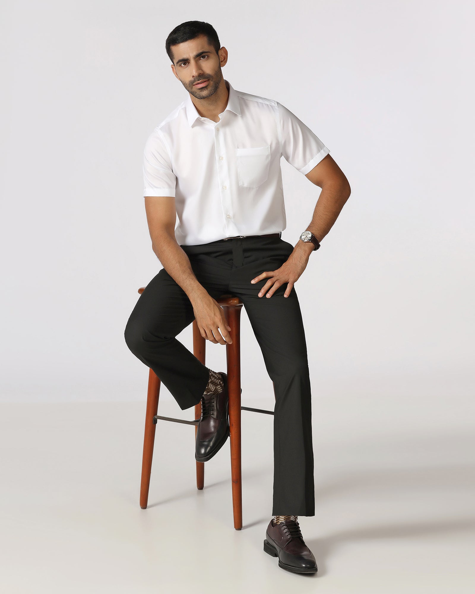 Black Technowaist Solid Trouser - John