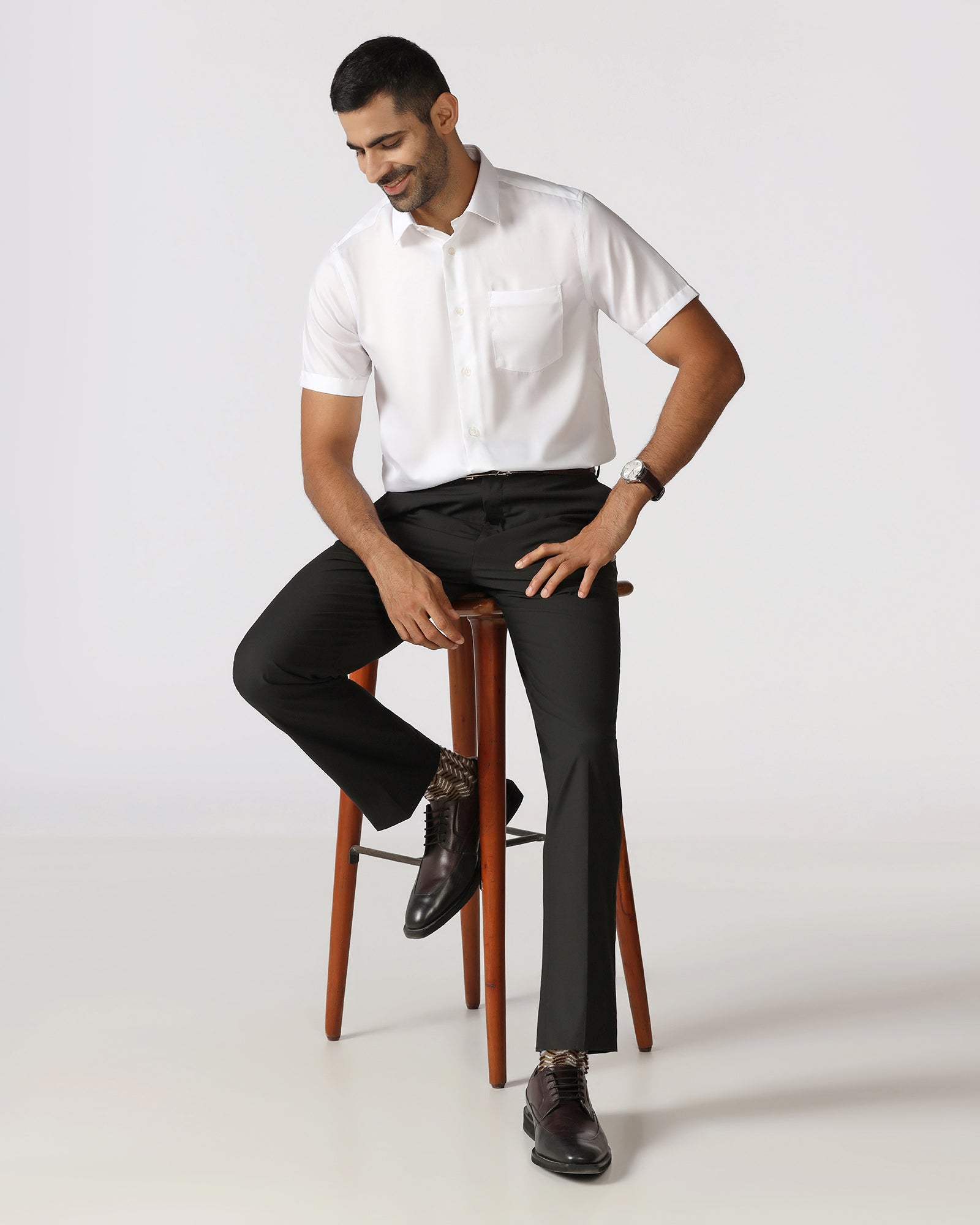 Black Technowaist Solid Trouser - John