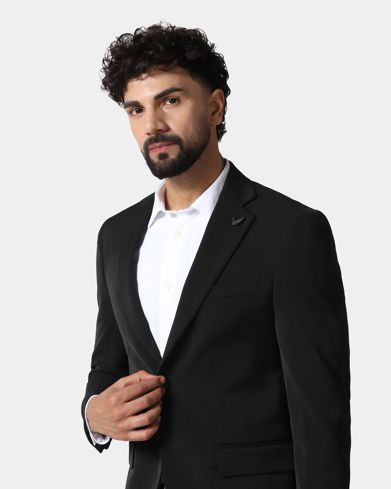 Black TechPro Solid Blazer - Absolute