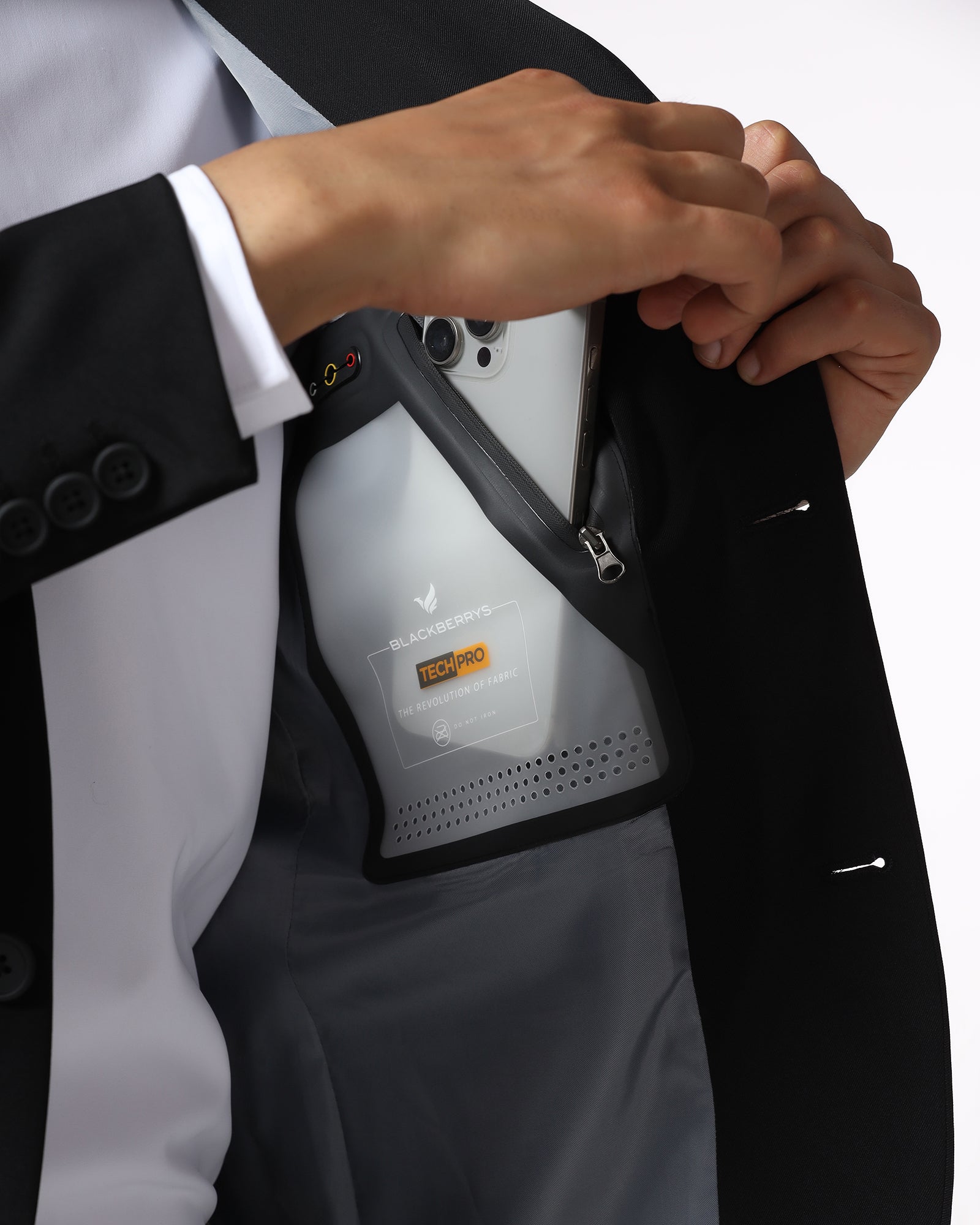 Black TechPro Solid Blazer - Absolute