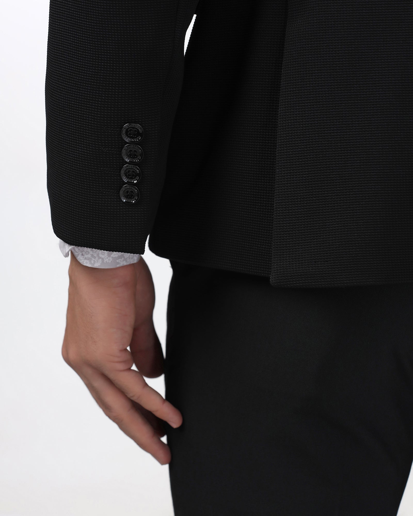 Black Textured Blazer - Chris