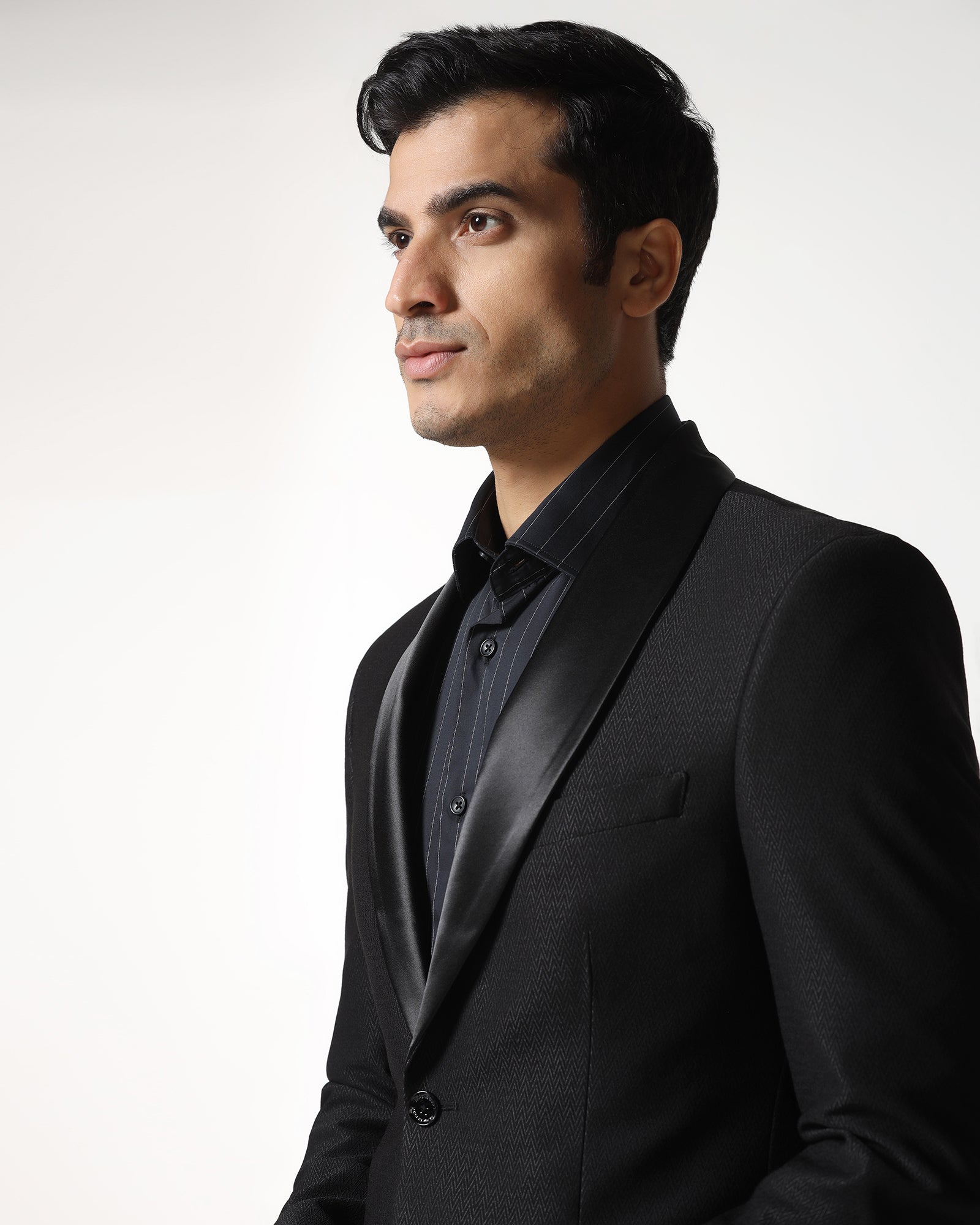 Black Textured Blazer - Proots