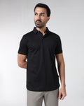 Black Textured Polo - Gama