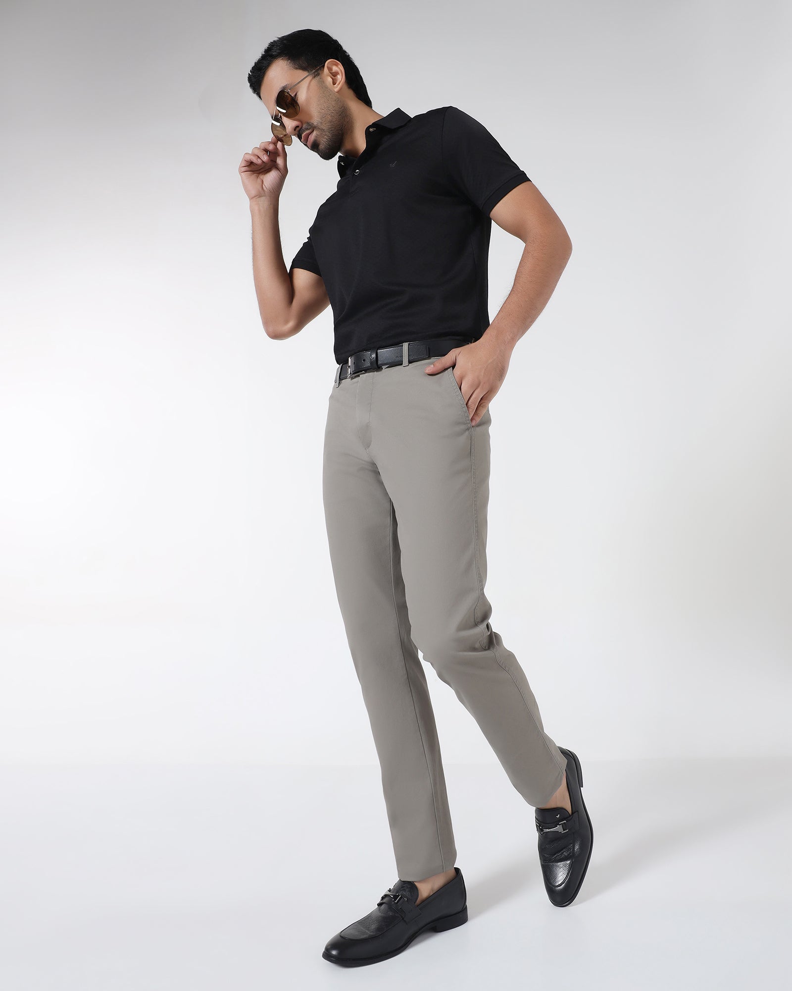 Black Textured Polo - Gama