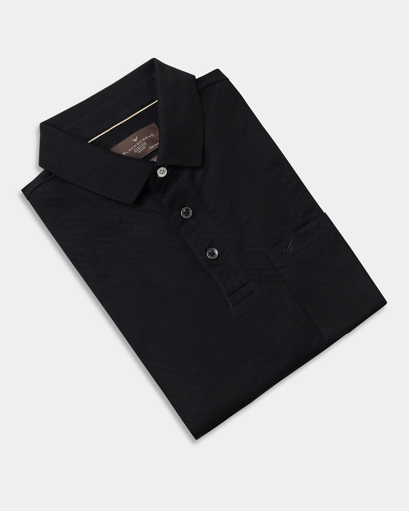 Black Textured Polo - Gama