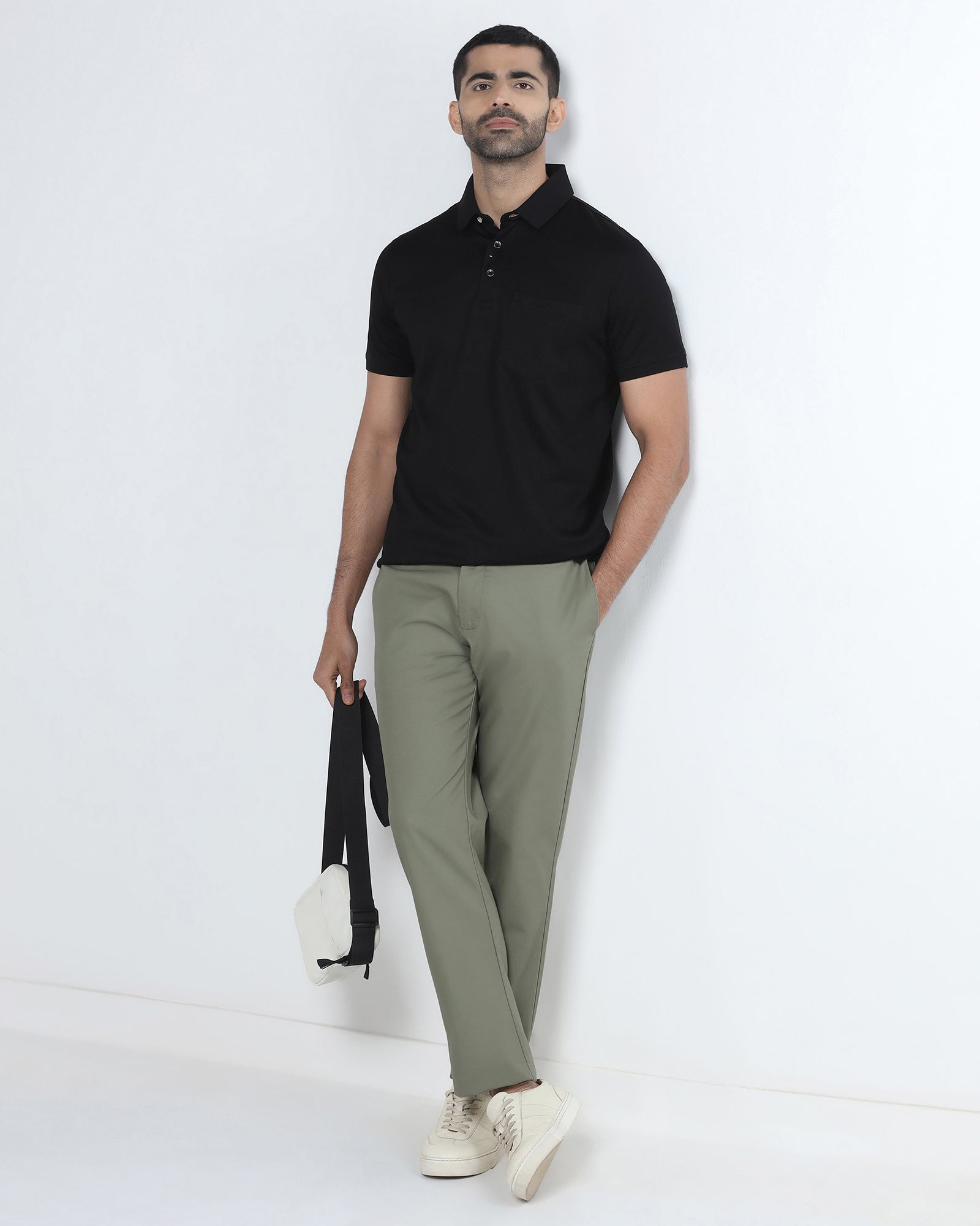 Black Textured Polo - Gama