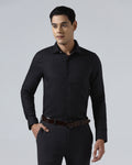 Black Textured Shirt - Skater