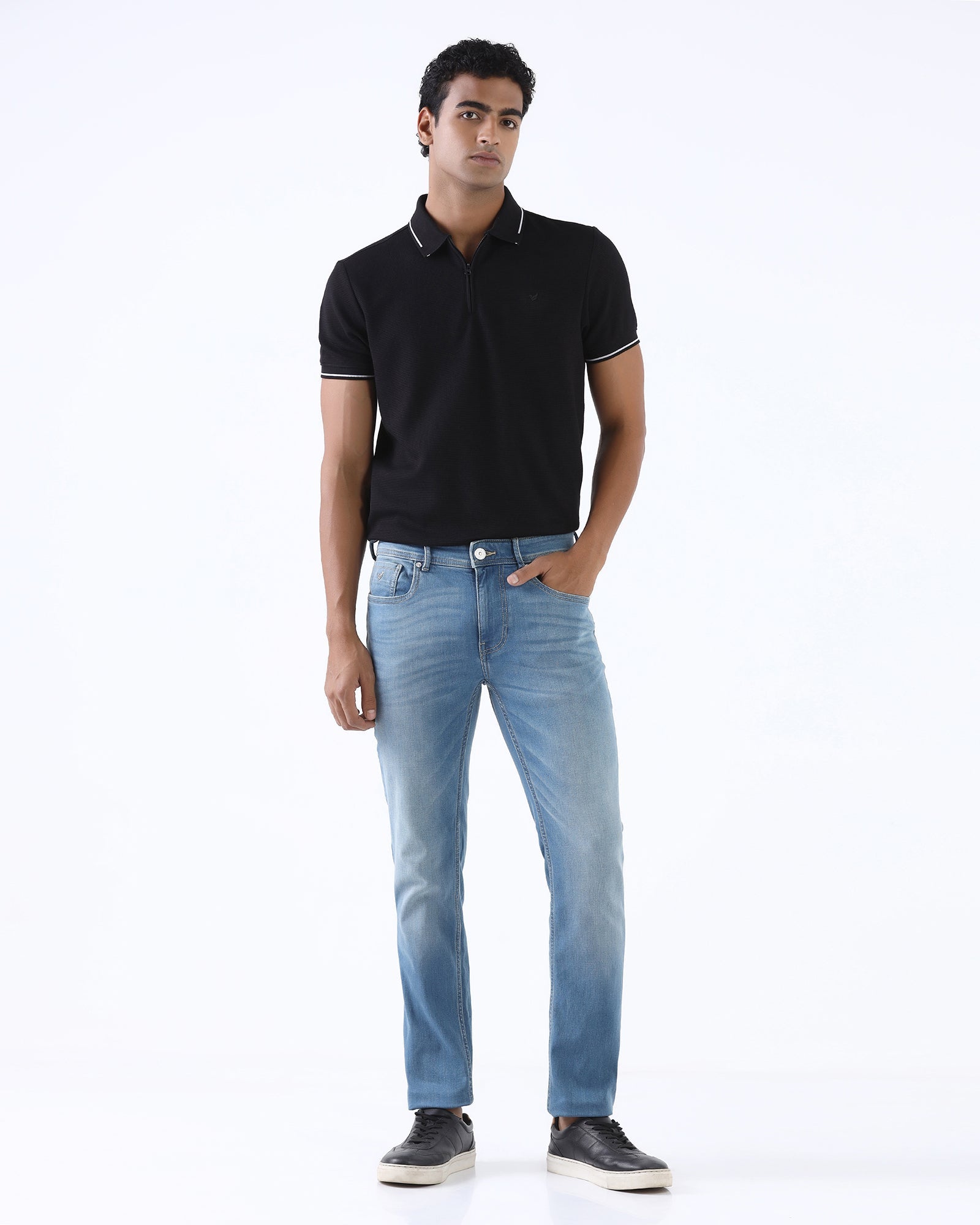 Black Textured Polo - Viggo