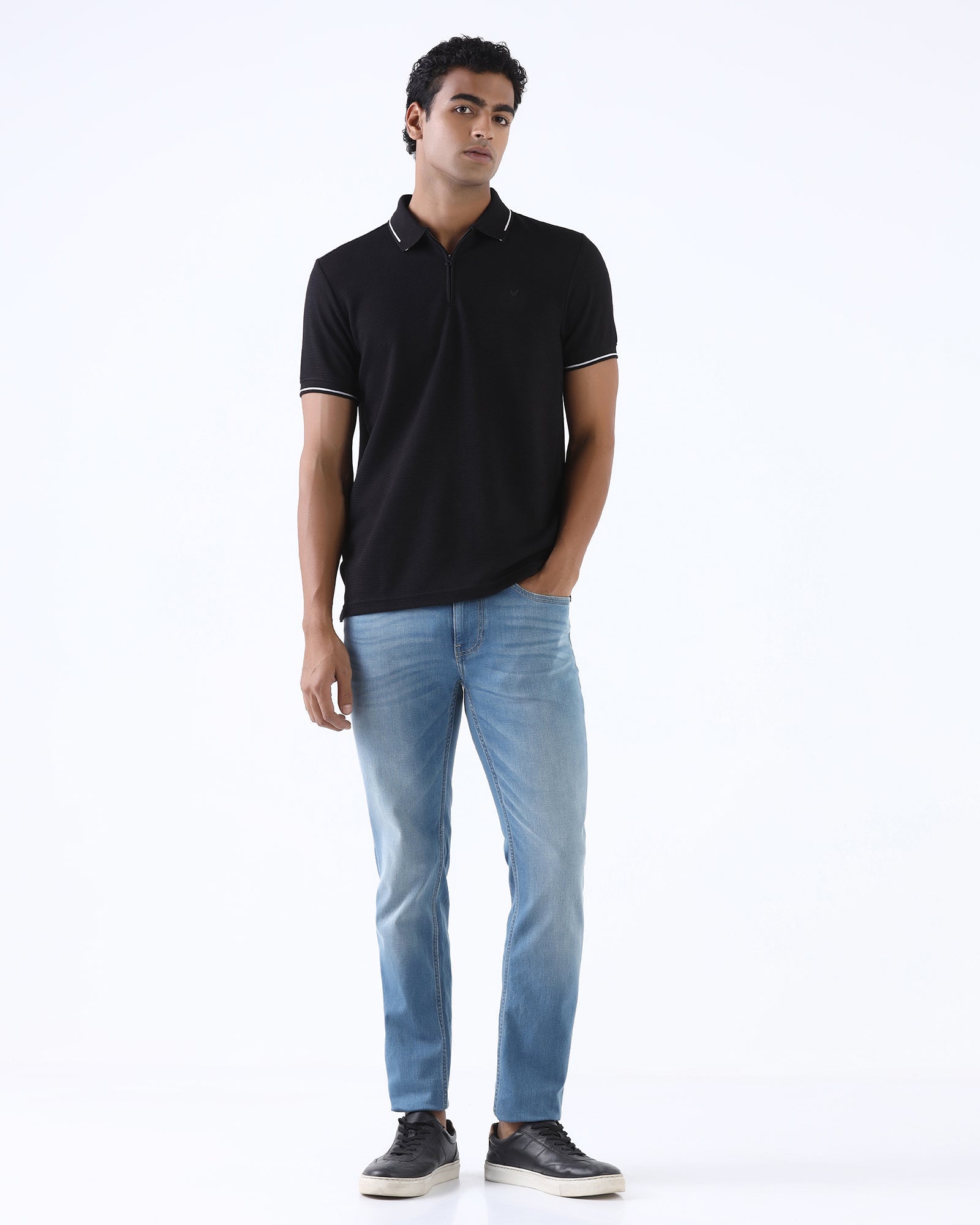 Black Textured Polo - Viggo