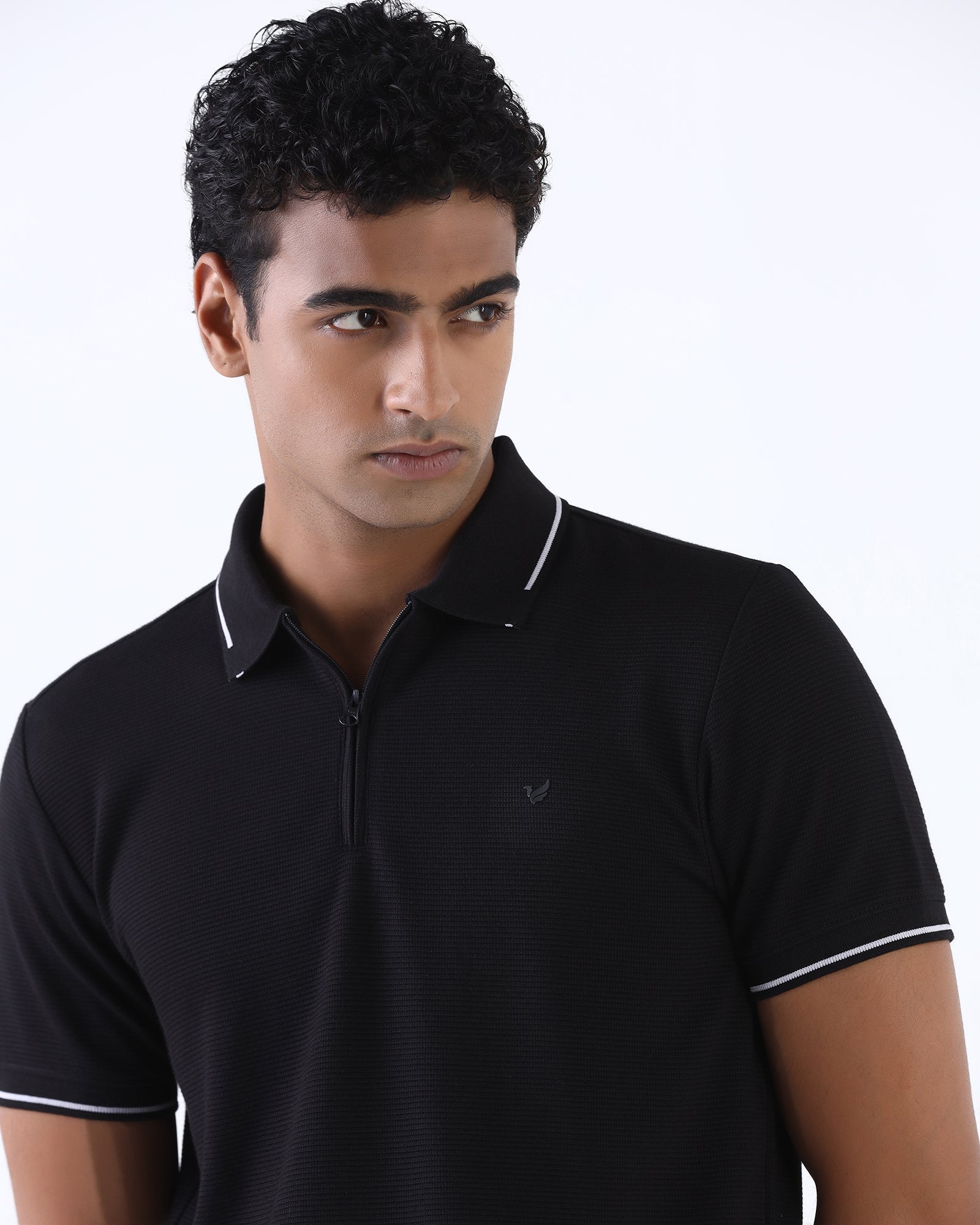 Black Textured Polo - Viggo