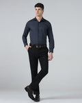 Black Textured Trouser