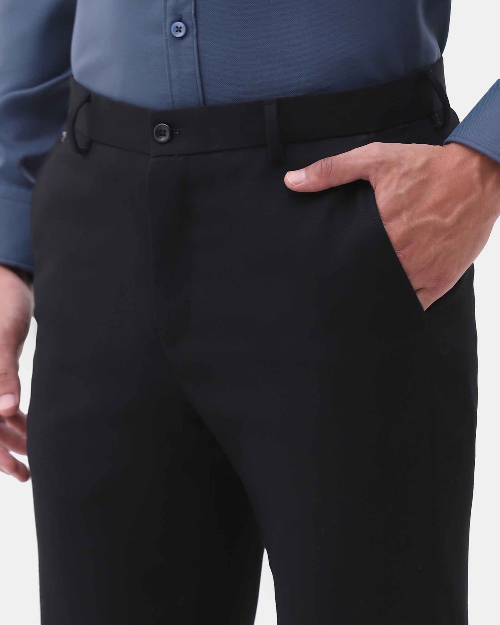 Black Textured Trouser - Achill