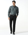 Black Textured Trouser - Black-269