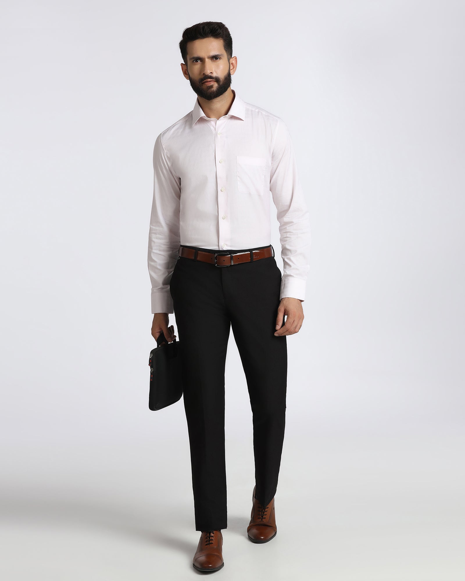 Black Textured Trouser - Bluemoon