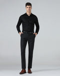 Black Textured Trouser