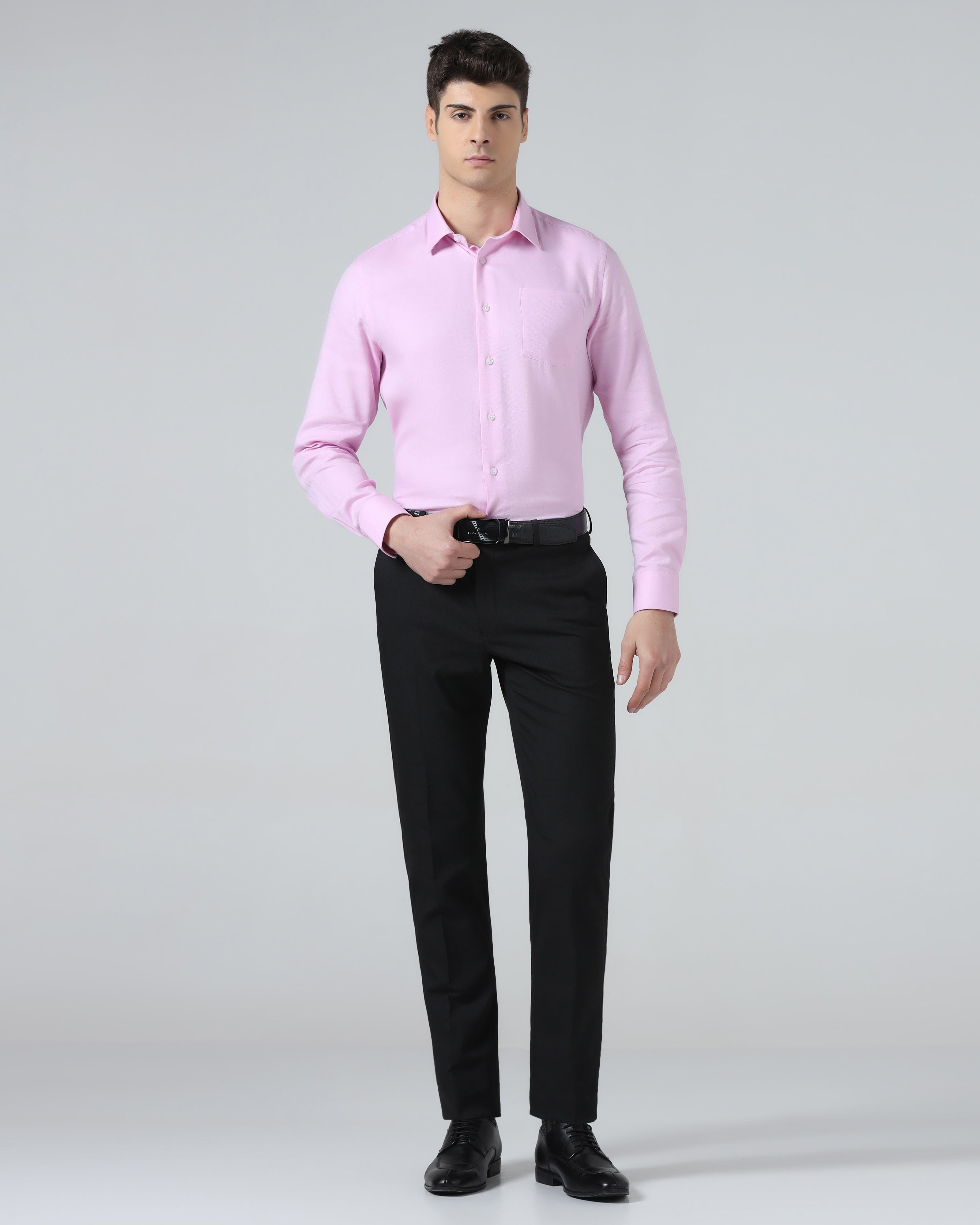 Black Textured Trouser