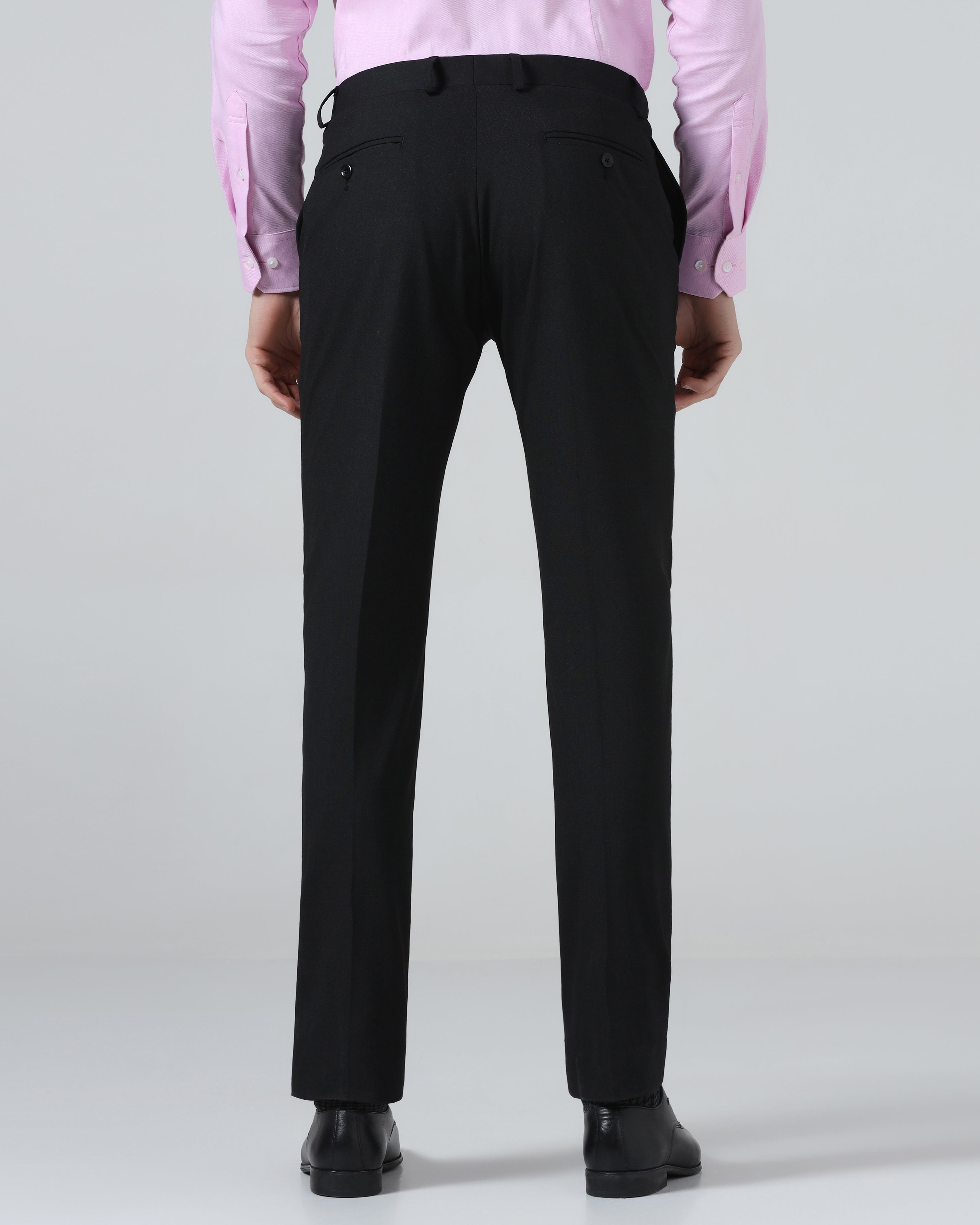Black Textured Trouser
