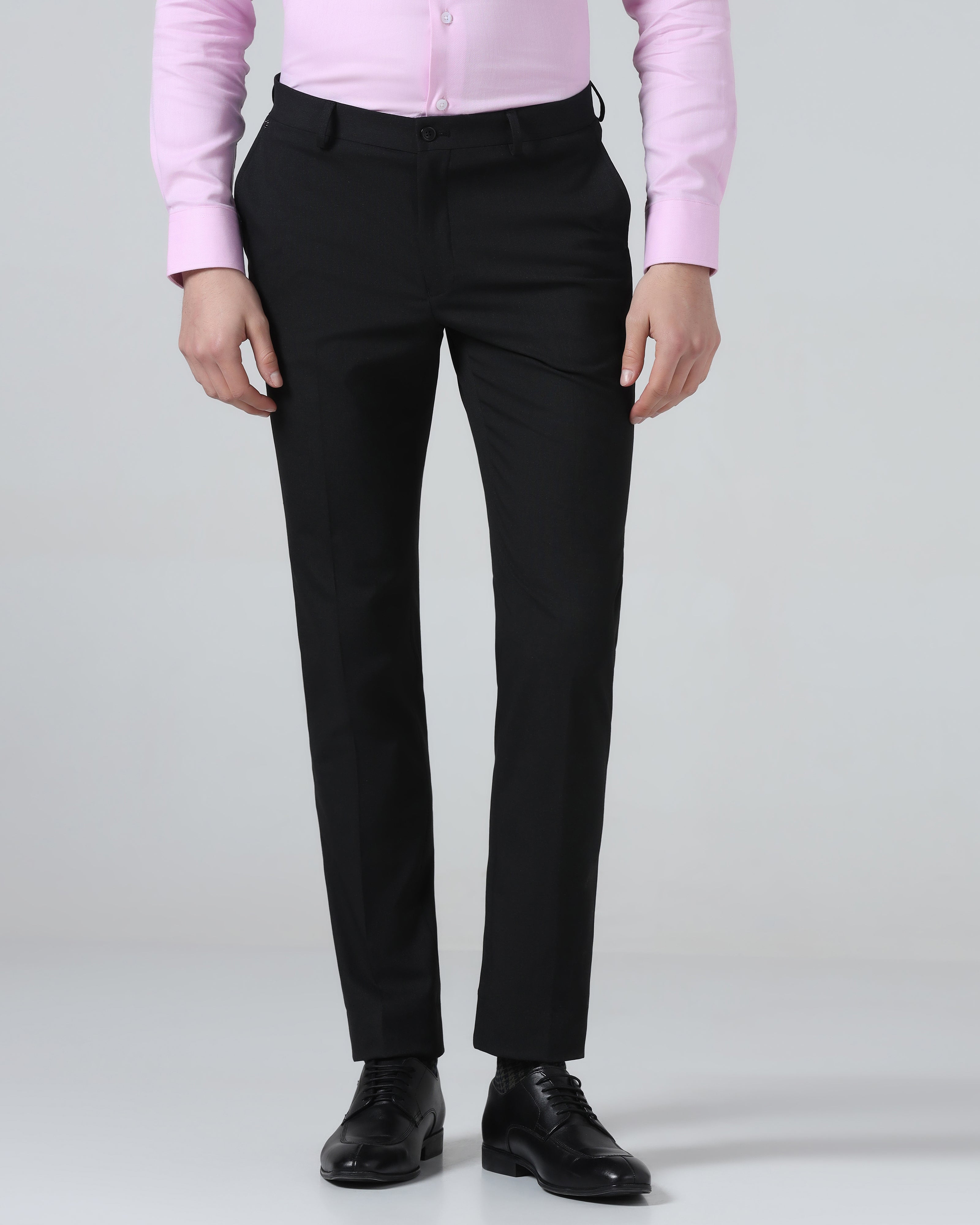 Black Textured Trouser