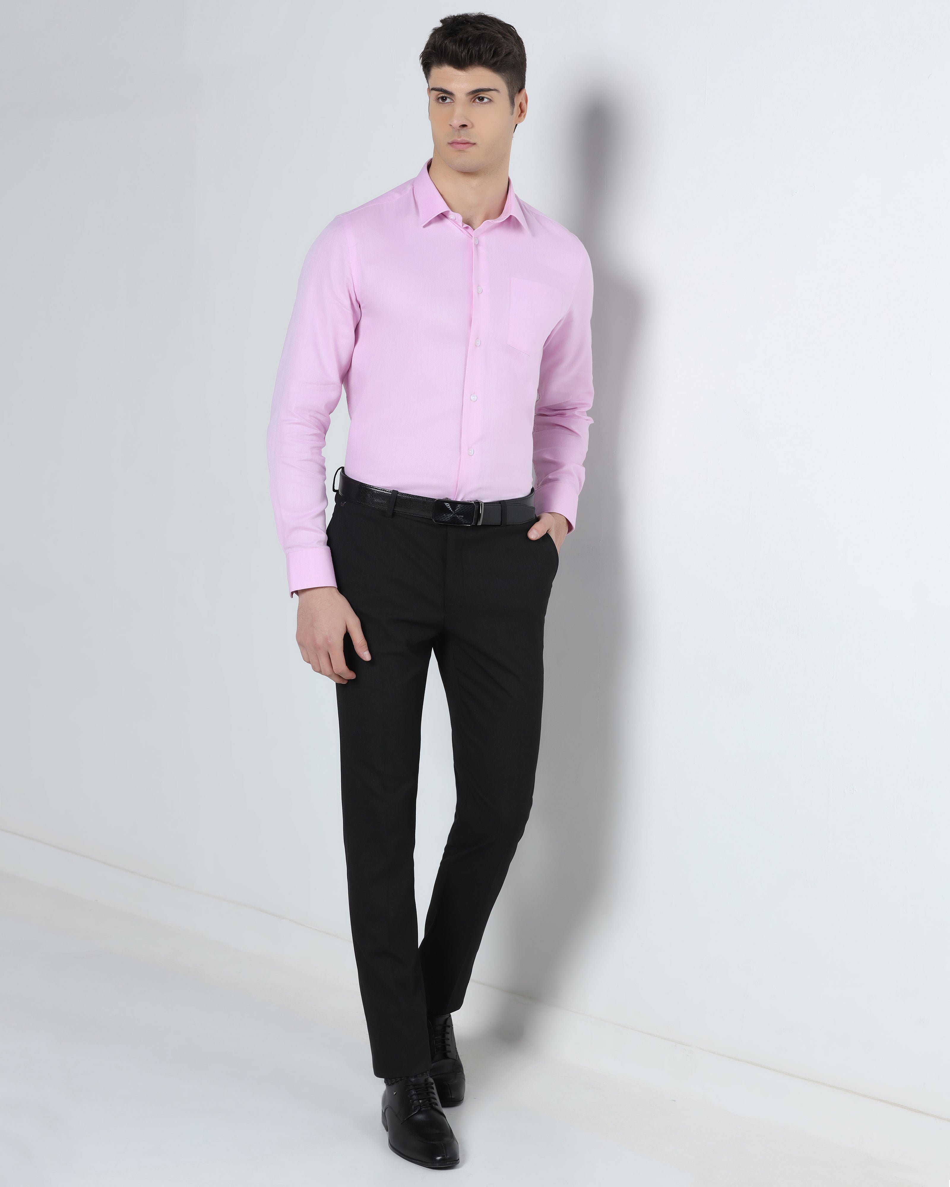 Black Textured Trouser