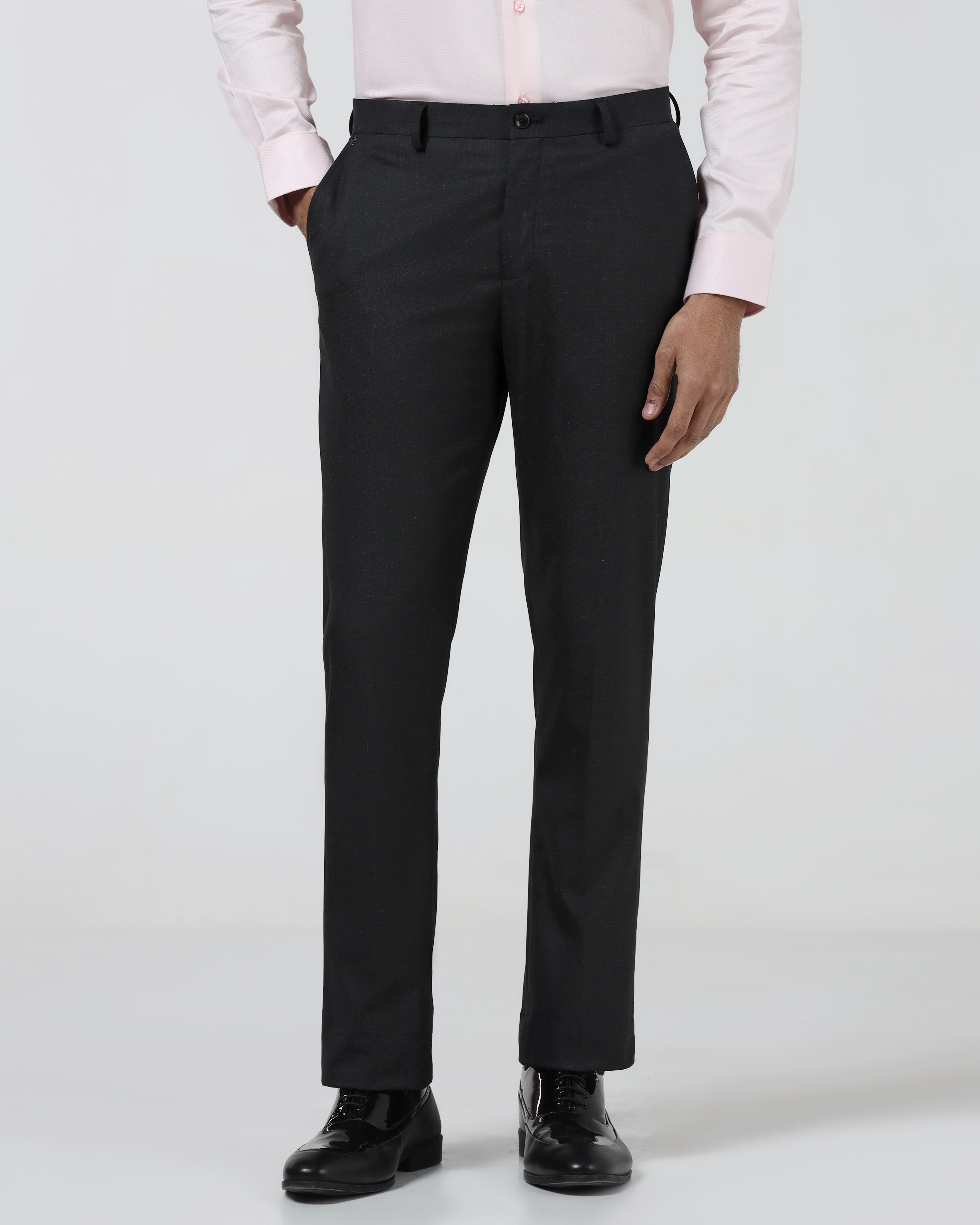 Black Textured Trouser