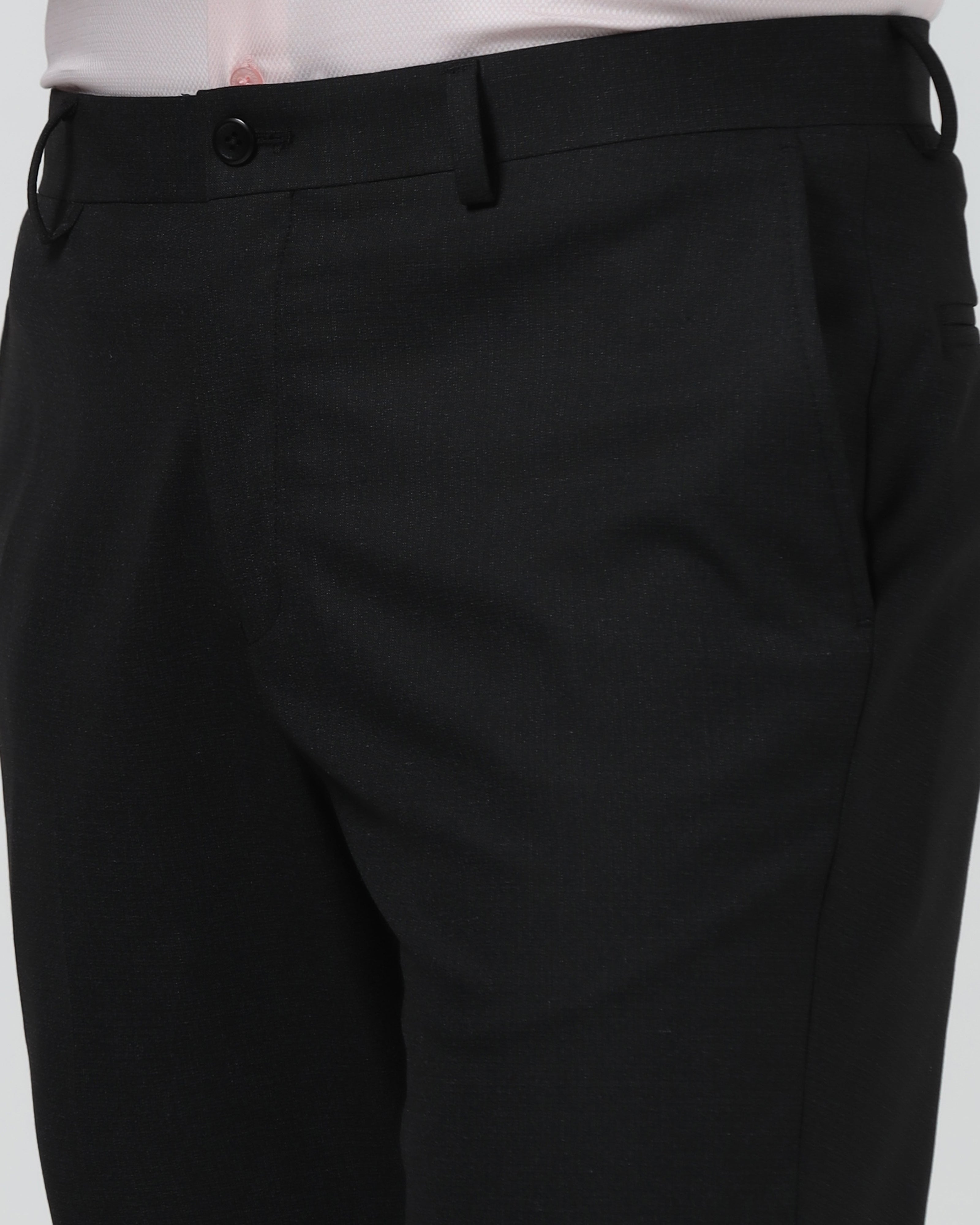 Black Textured Trouser