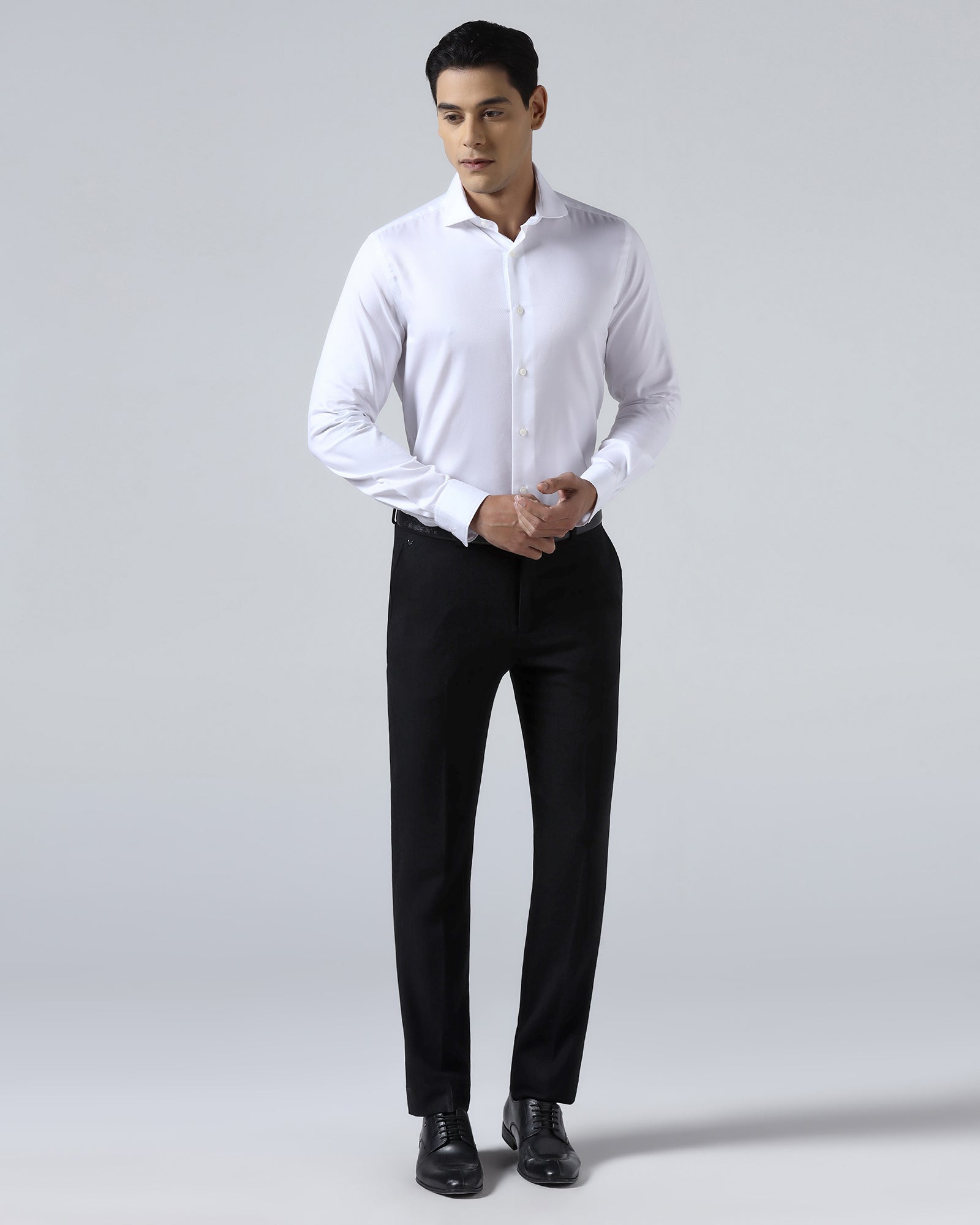 Black Textured Trouser - Jona