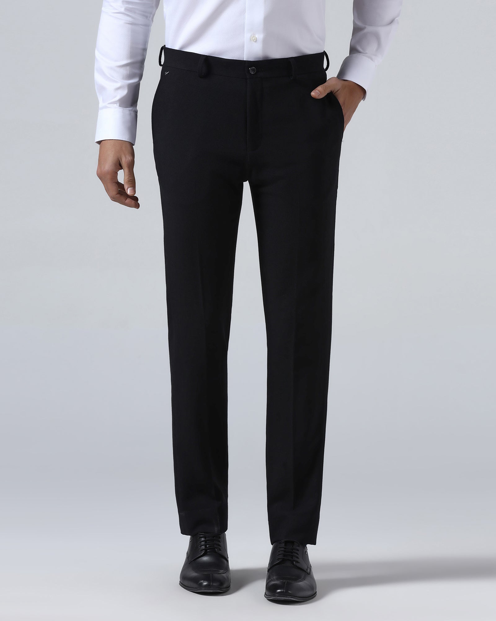 Black Textured Trouser - Jona