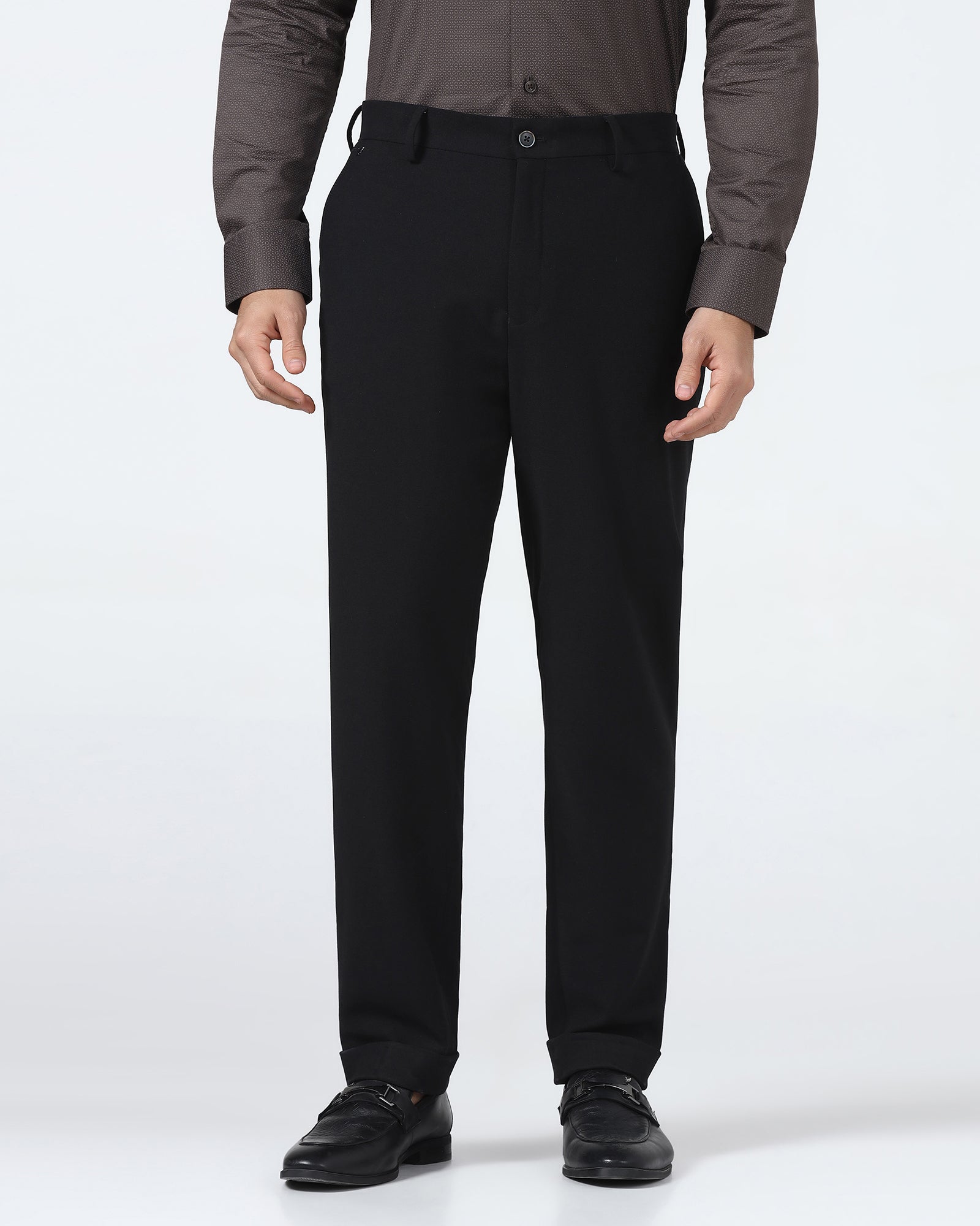 Black Textured Trouser - Palmer