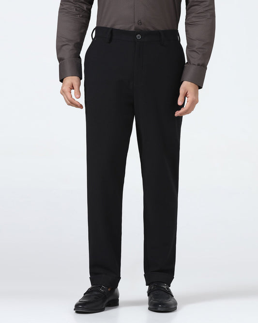 Black Textured Trouser - Palmer