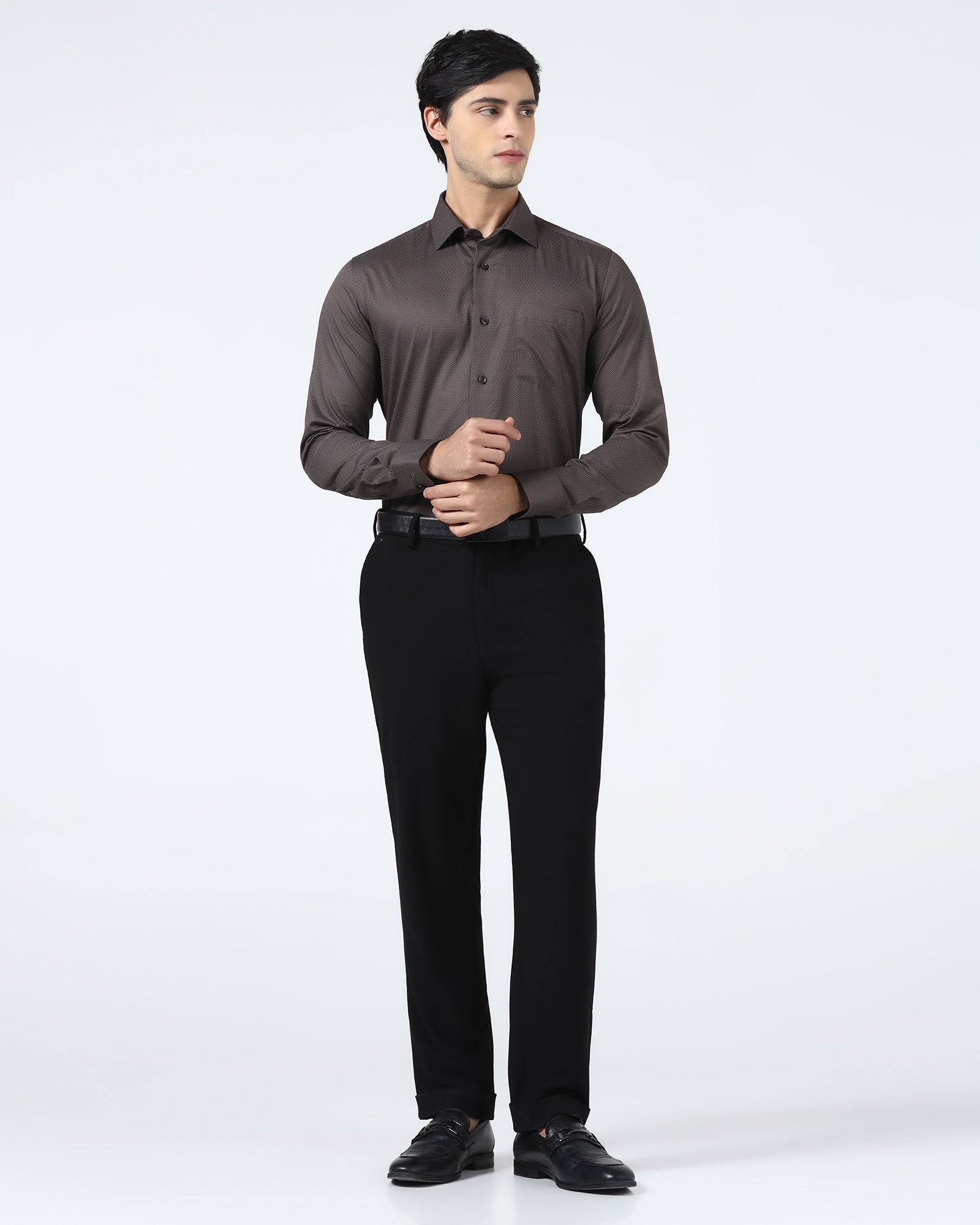 Black Textured Trouser - Palmer