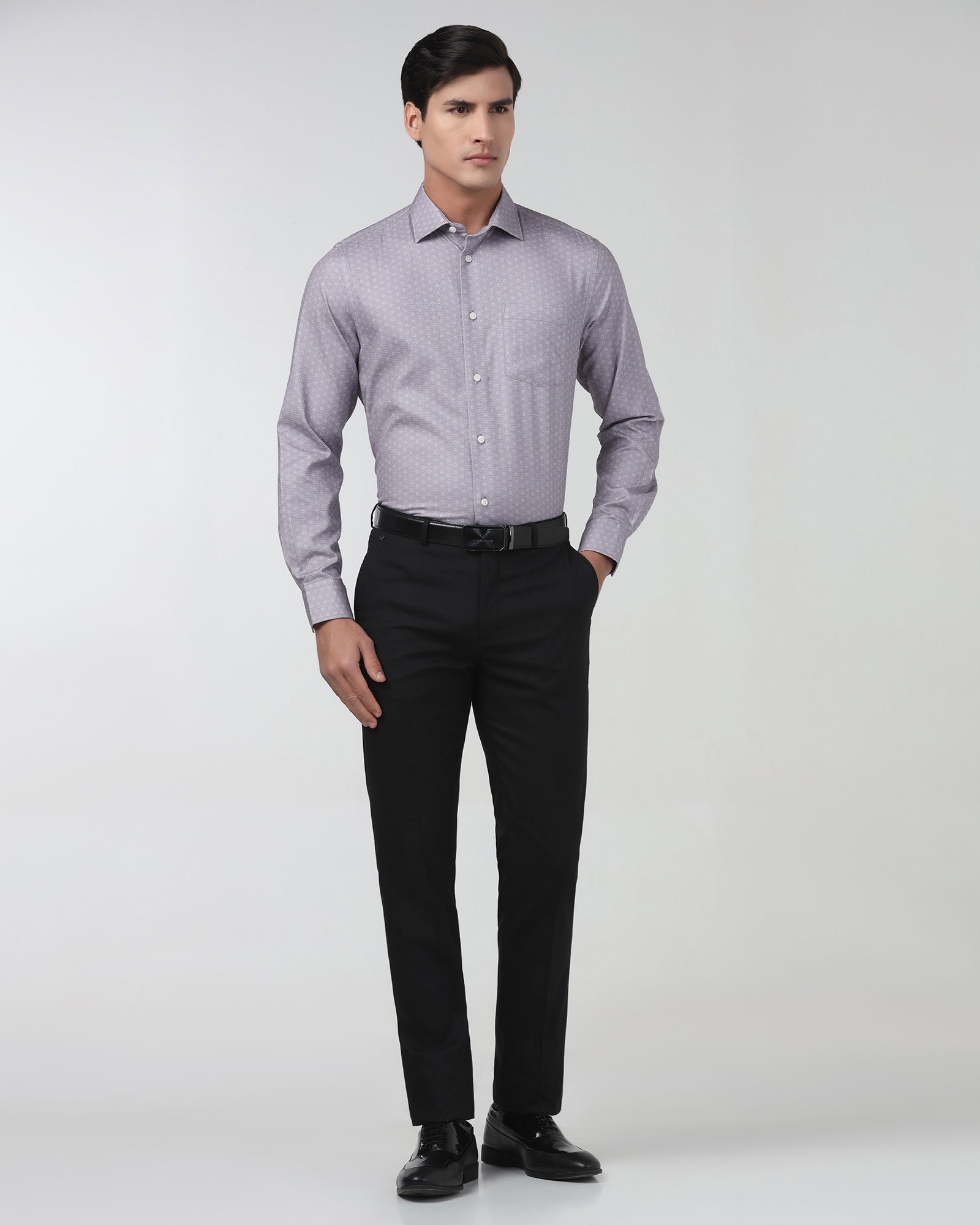 Black Textured Trouser - Simon