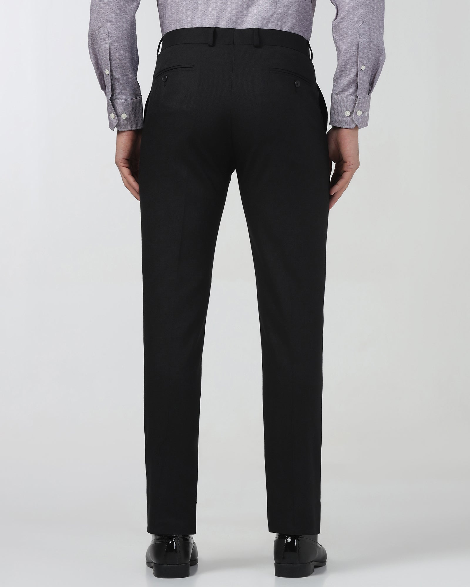 Black Textured Trouser - Simon