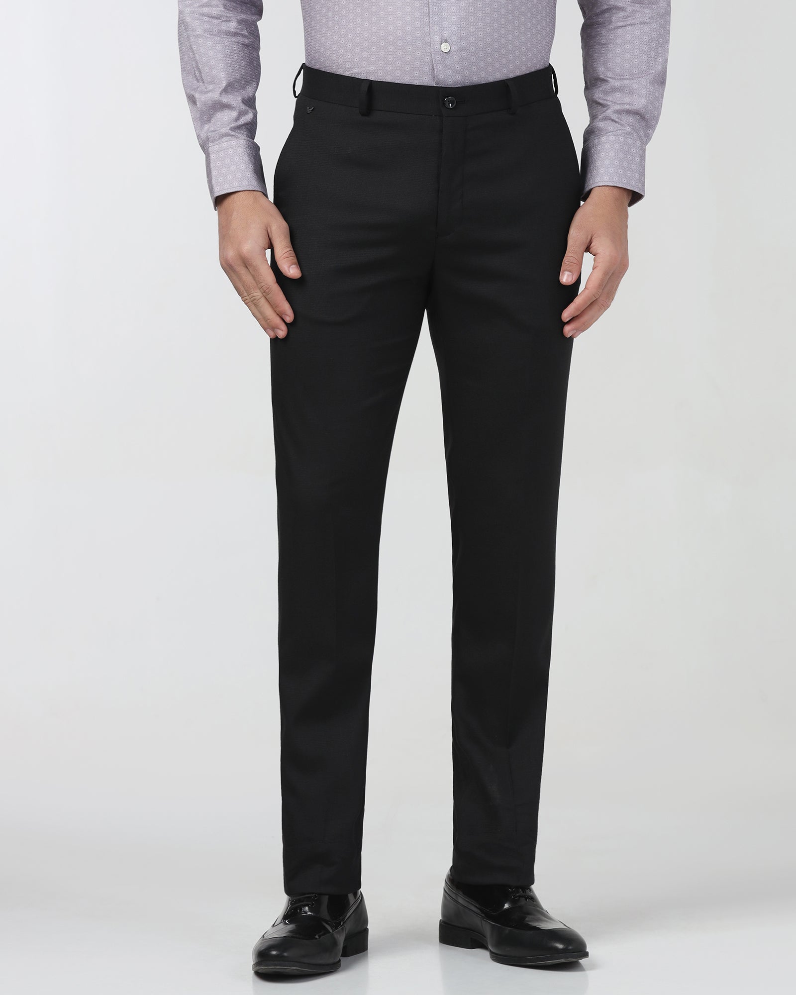 Black Textured Trouser - Simon