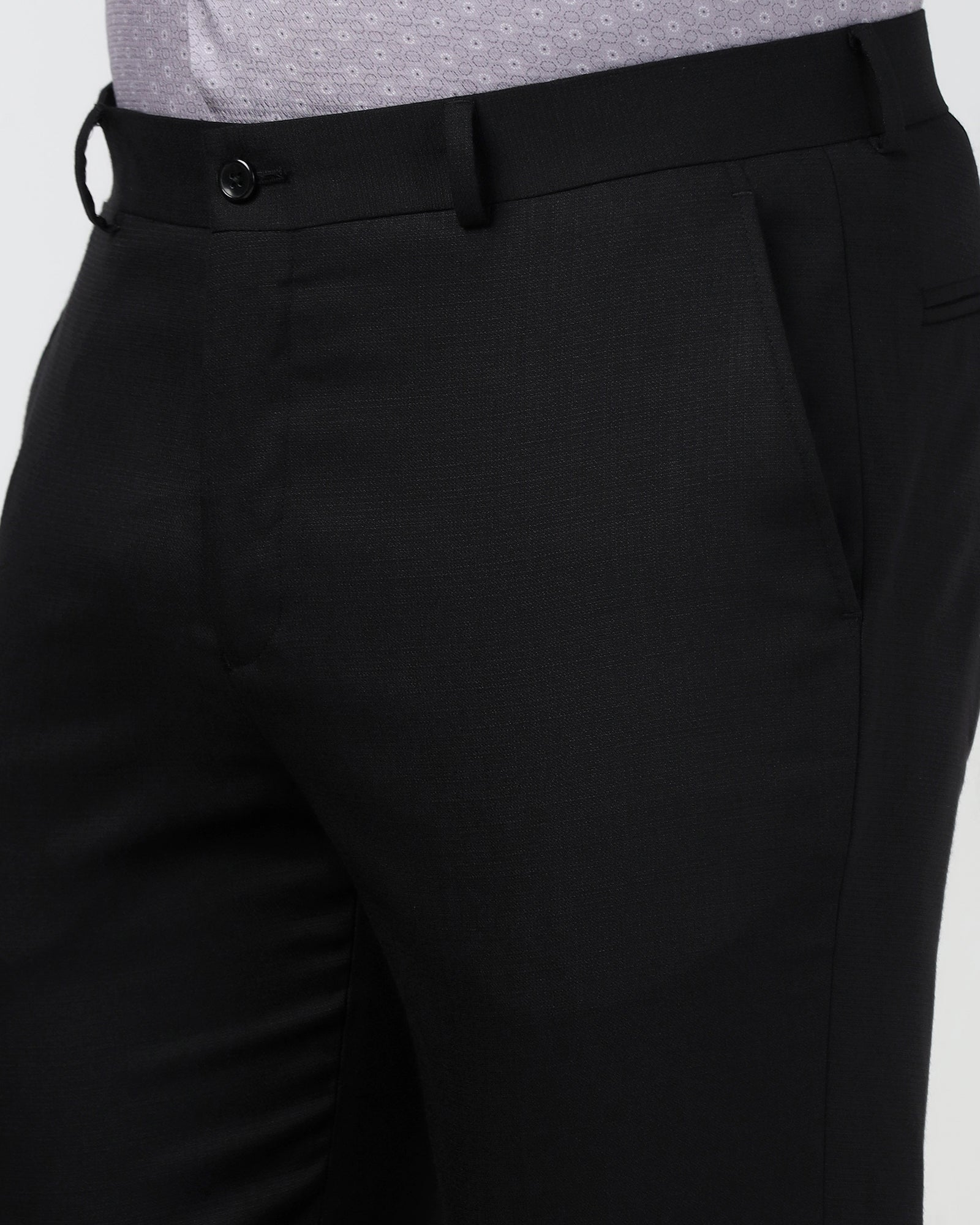 Black Textured Trouser - Simon