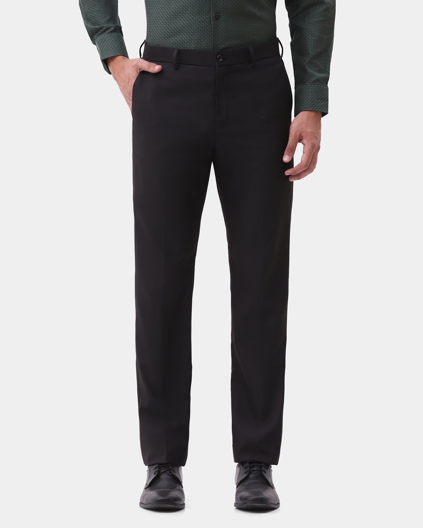 Black Textured Trouser - Sung