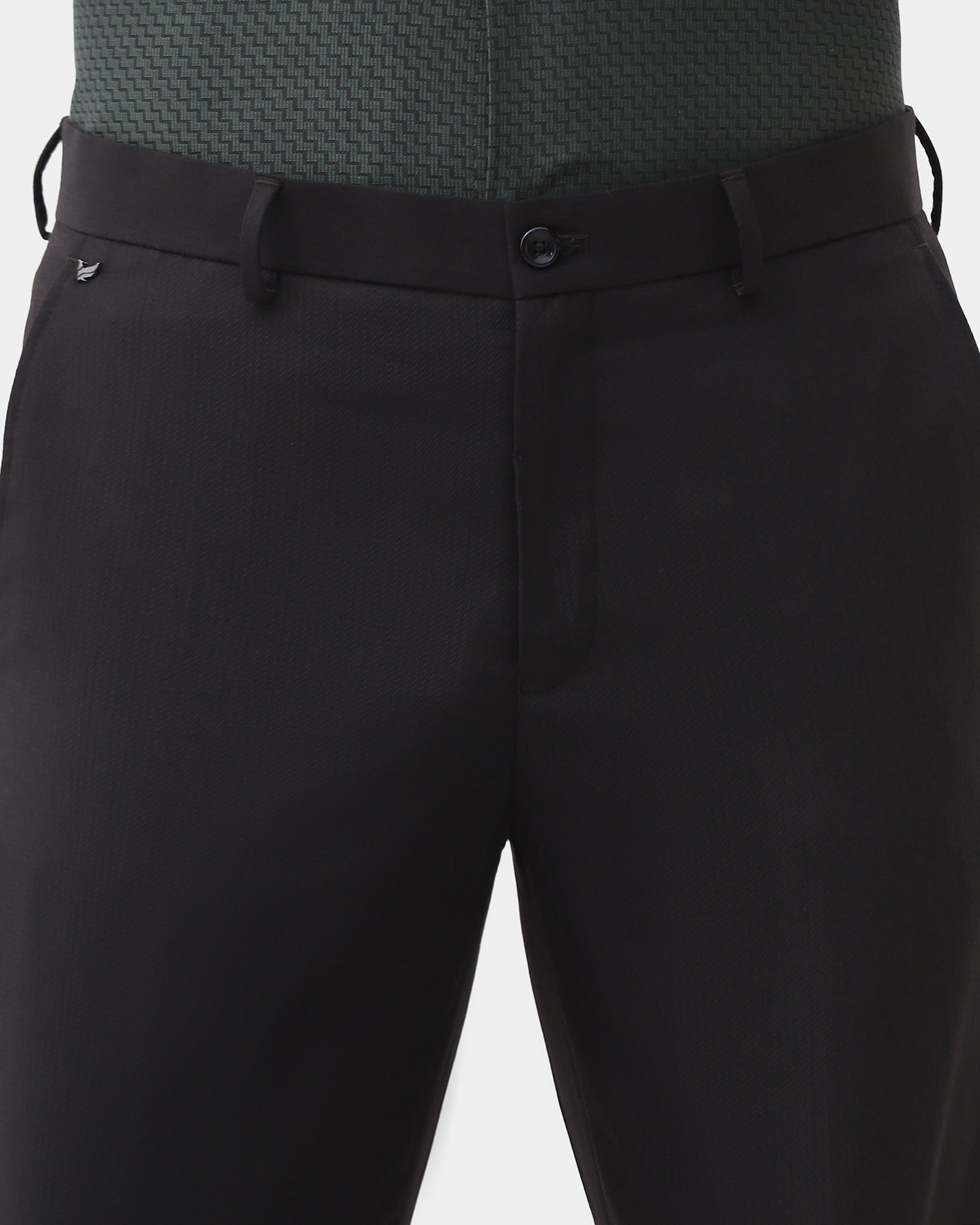 Black Textured Trouser - Sung