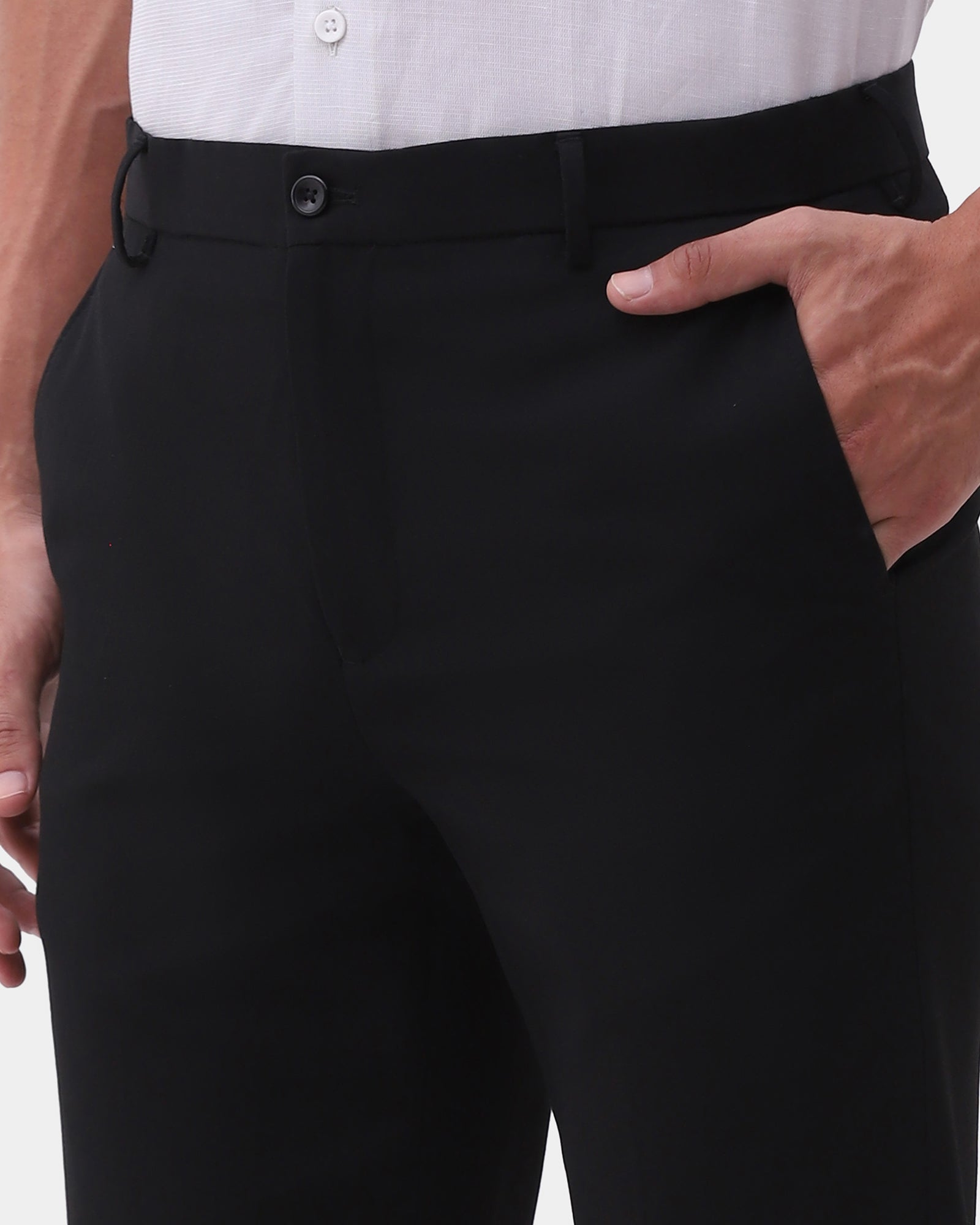 Black Textured Trouser - Taeh